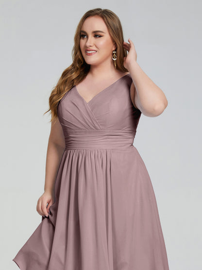 Callie V Neck Midi Mother Of The Bride Dresses With Pockets