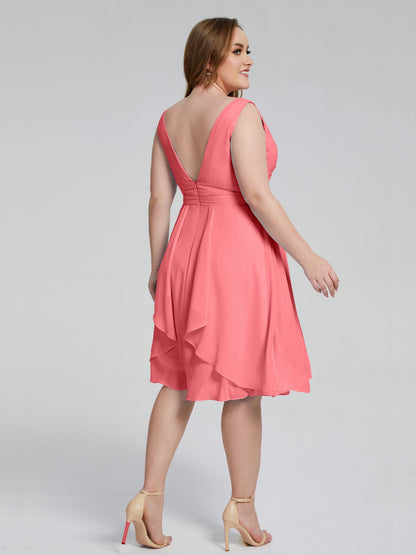 Callie V Neck Midi Mother Of The Bride Dresses With Pockets