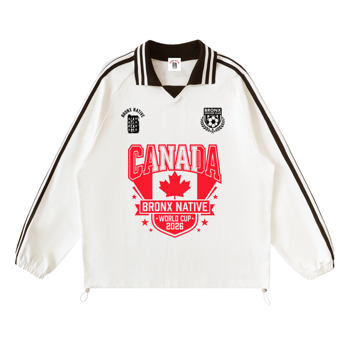 Canada x Bronx Native Soccer Club Contrast Striped Lapel Collar Sweatshirt product image 1 of 2 by Bronx Native