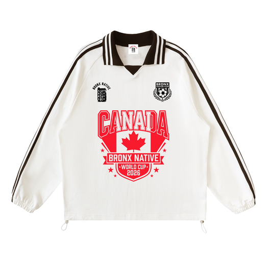 Canada x Bronx Native Soccer Club Contrast Striped Lapel Collar Sweatshirt product image 1 of 2 by Bronx Native