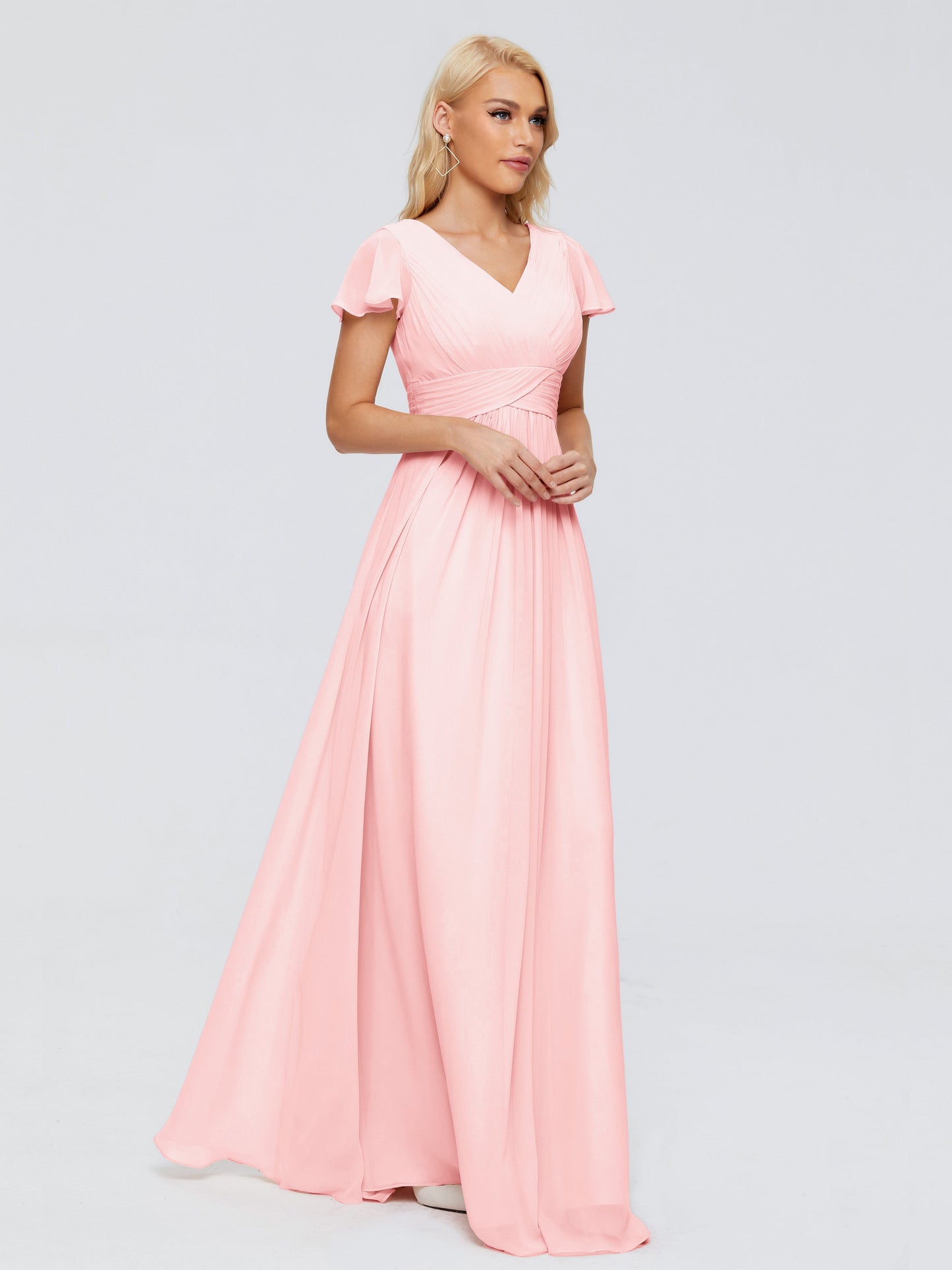 Charlie A-line V Neck Chiffon Bridesmaid Dresses