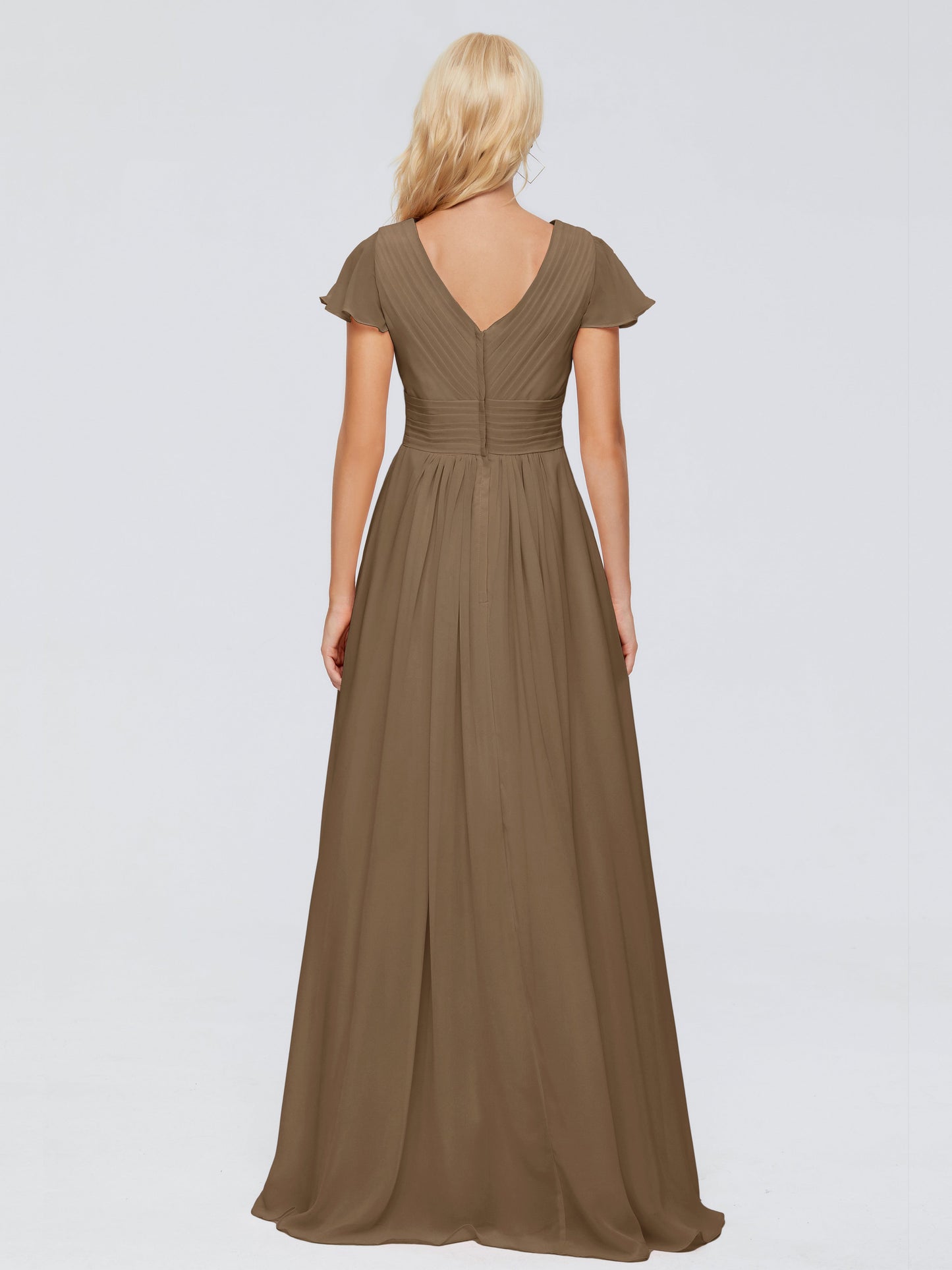 Charlie A-line V Neck Chiffon Bridesmaid Dresses