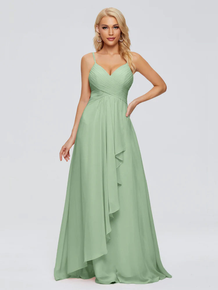 Isla Spaghetti Straps Chiffon Bridesmaid Dresses