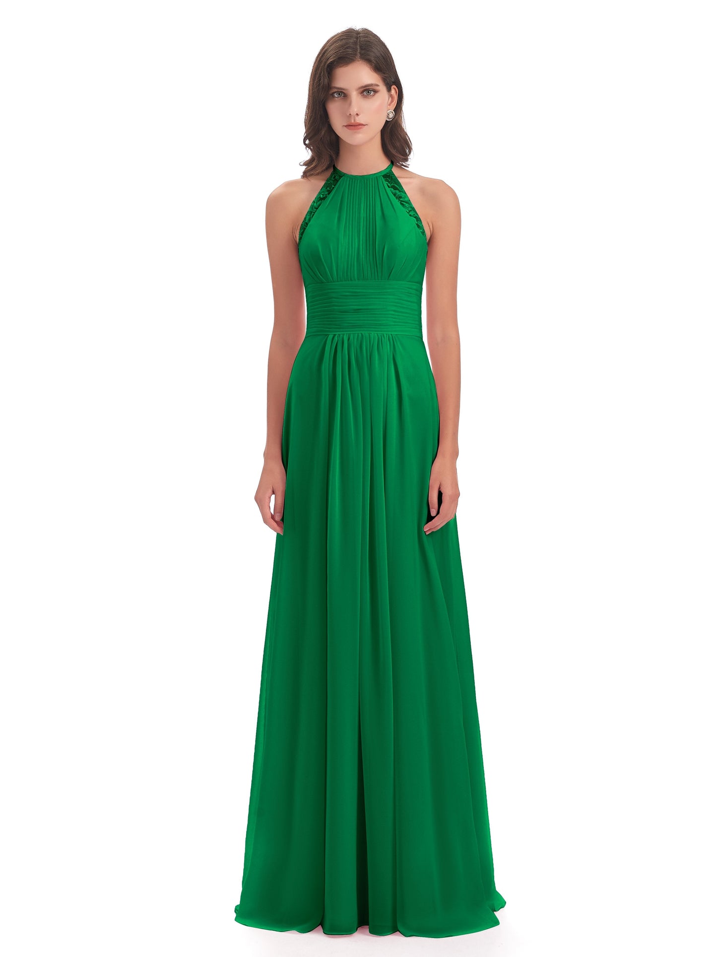 Adilynn Sheath Halter Lace Bridesmaid Dresses