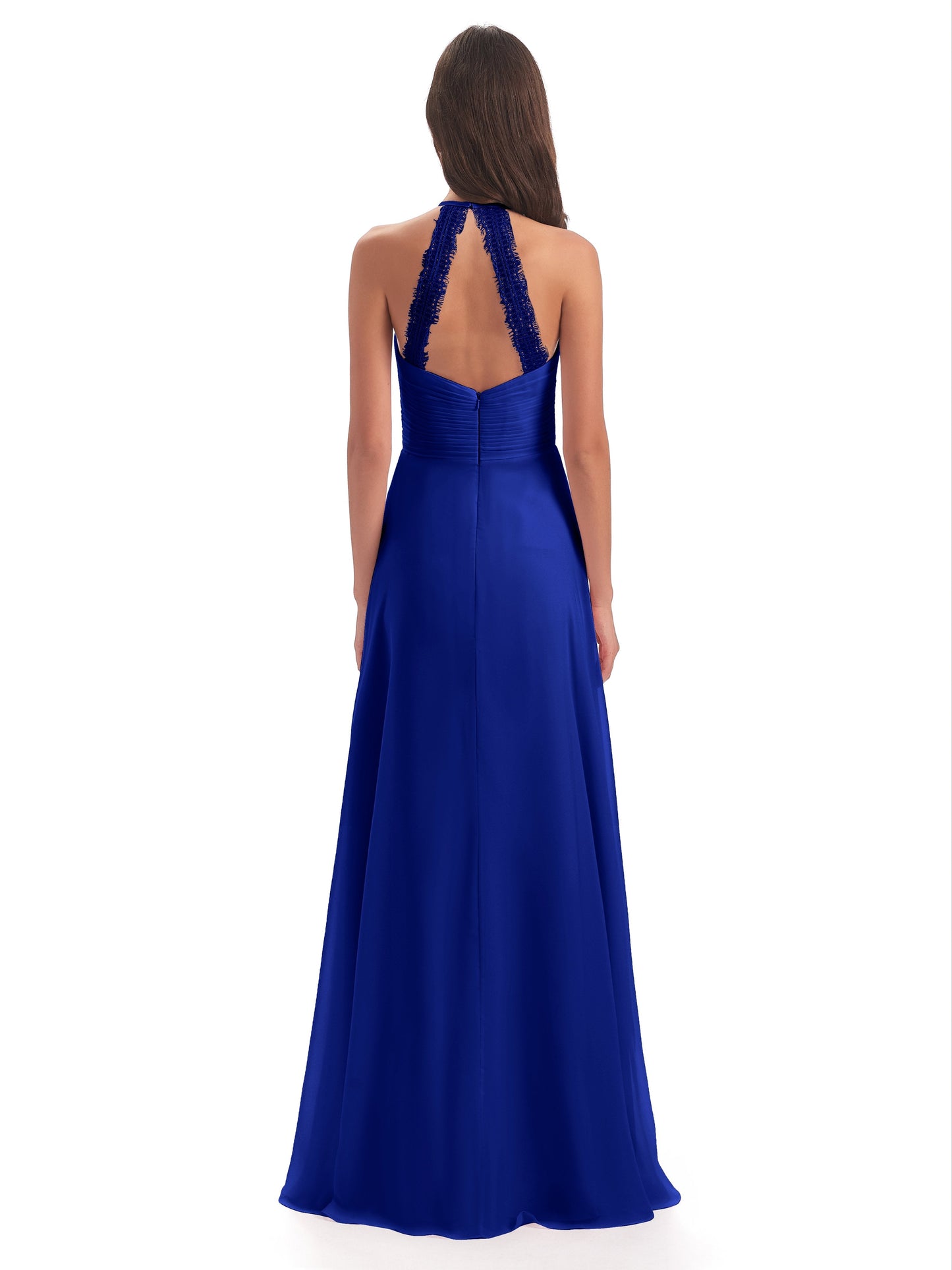 Adilynn Sheath Halter Lace Bridesmaid Dresses