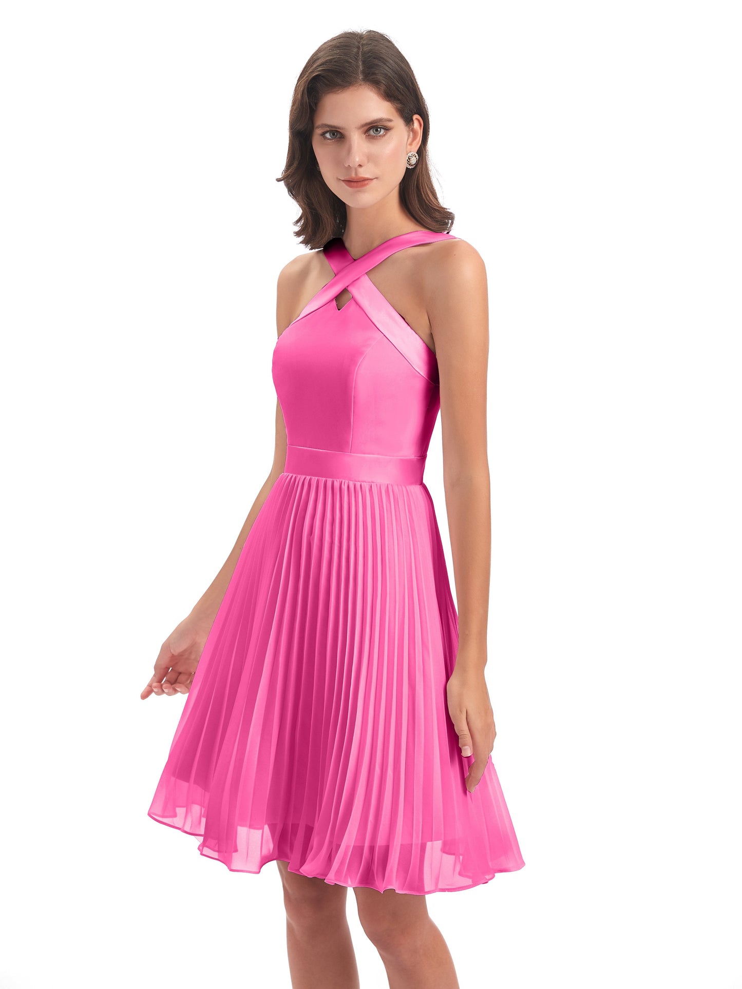 Alora Halter Chiffon Short Bridesmaid Dresses