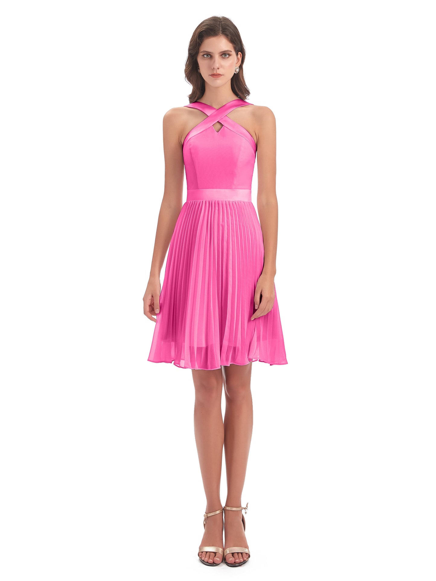 Alora Halter Chiffon Short Bridesmaid Dresses