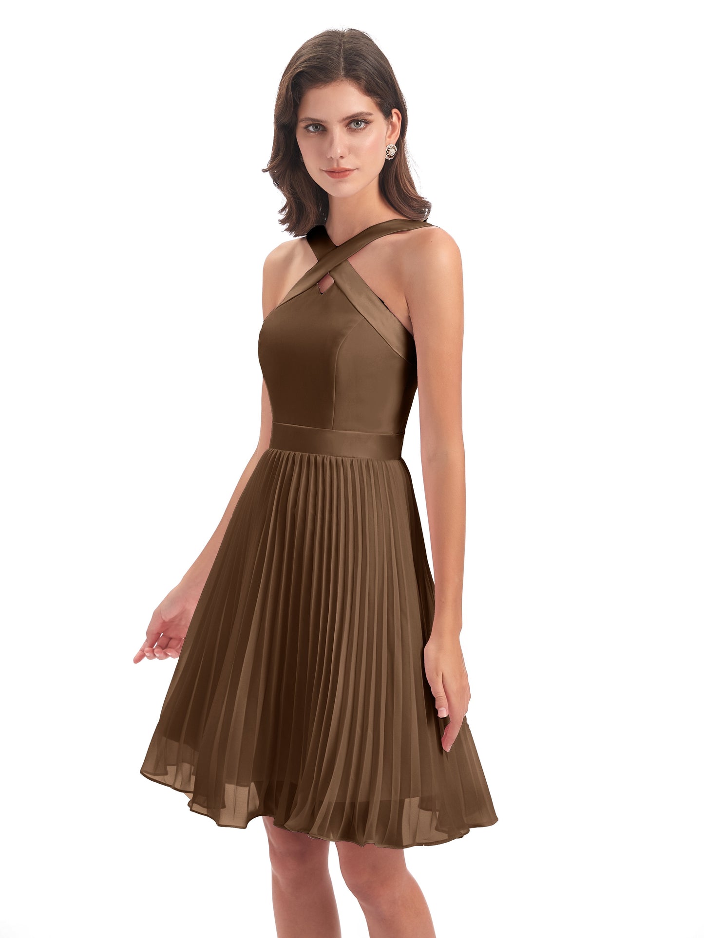 Alora Halter Chiffon Short Bridesmaid Dresses