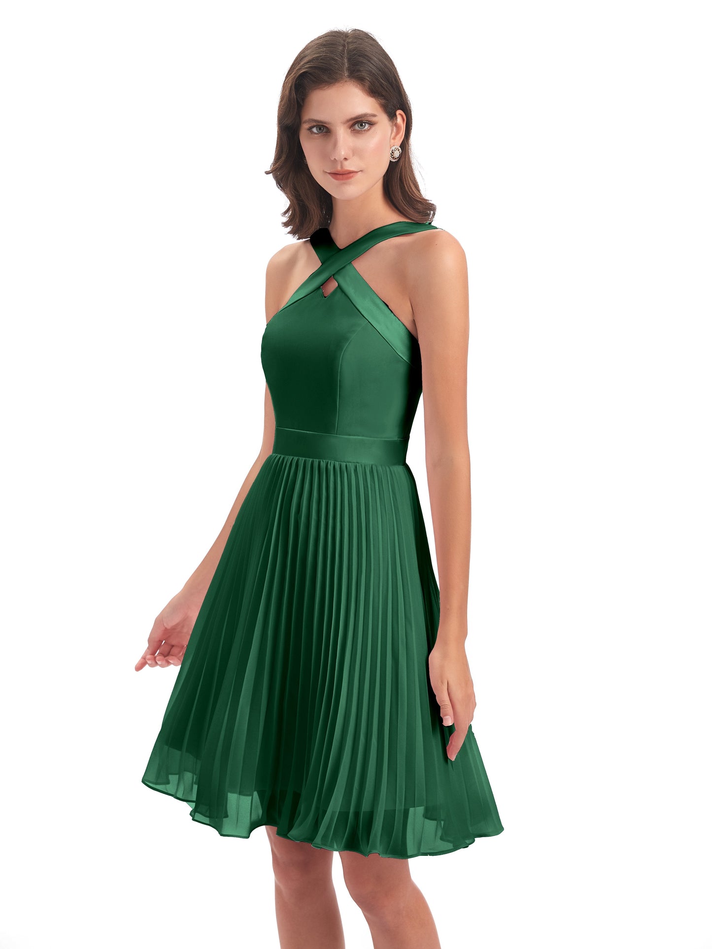 Alora Halter Chiffon Short Bridesmaid Dresses