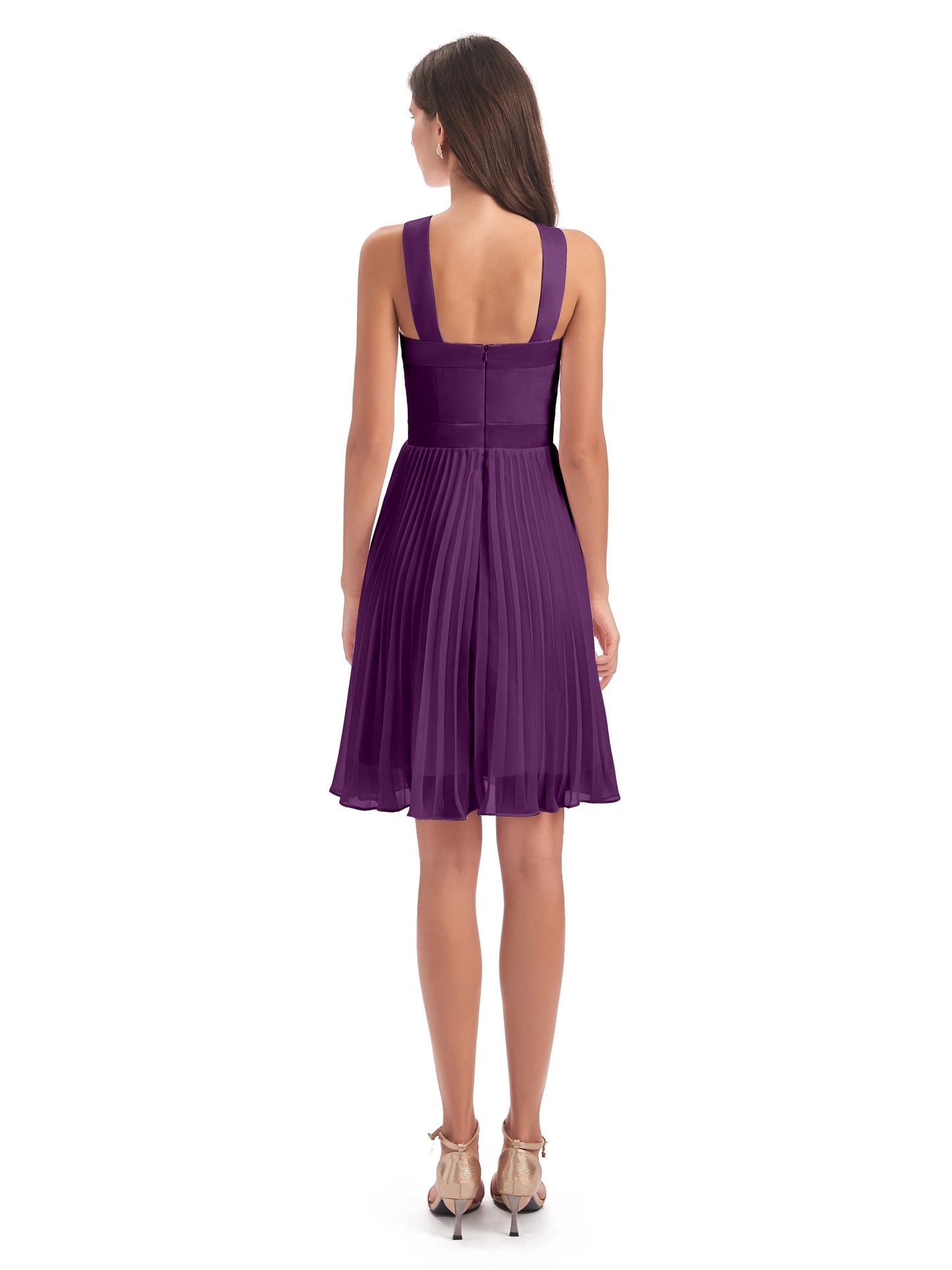 Alora Halter Chiffon Short Bridesmaid Dresses