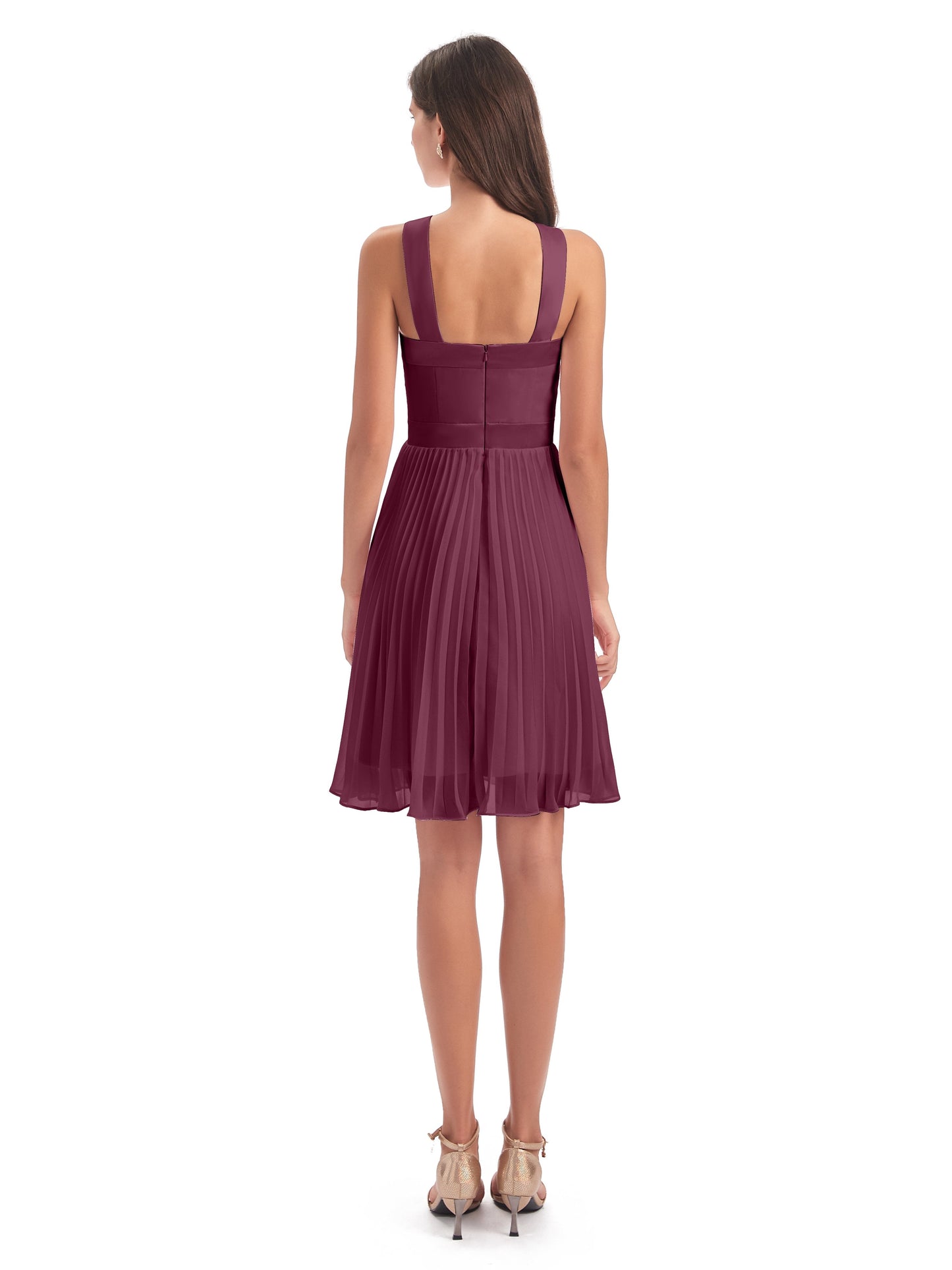 Alora Halter Chiffon Short Bridesmaid Dresses