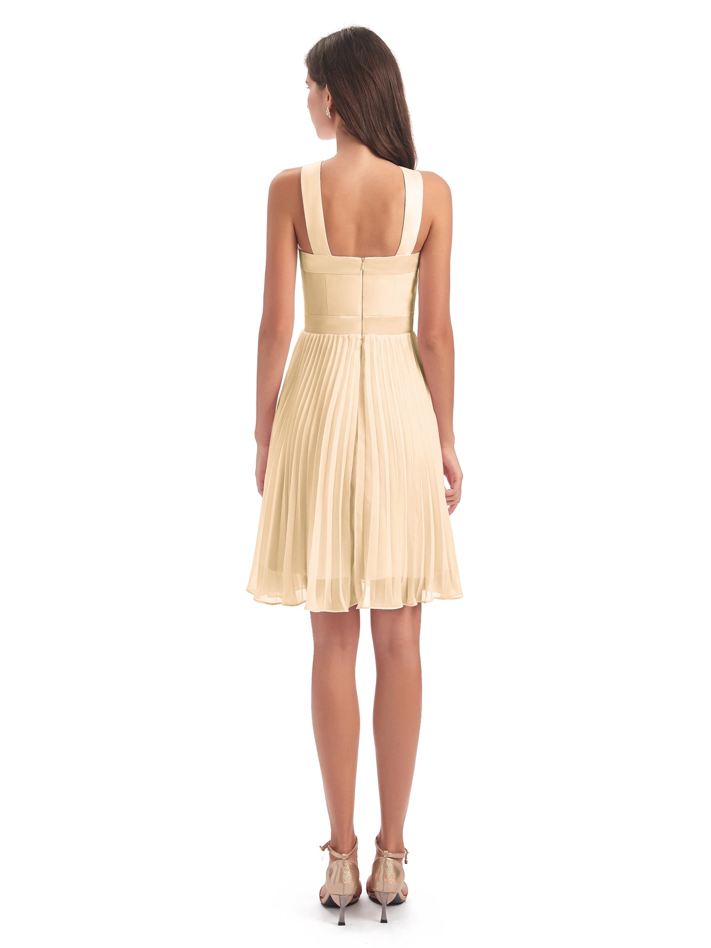 Alora Halter Chiffon Short Bridesmaid Dresses