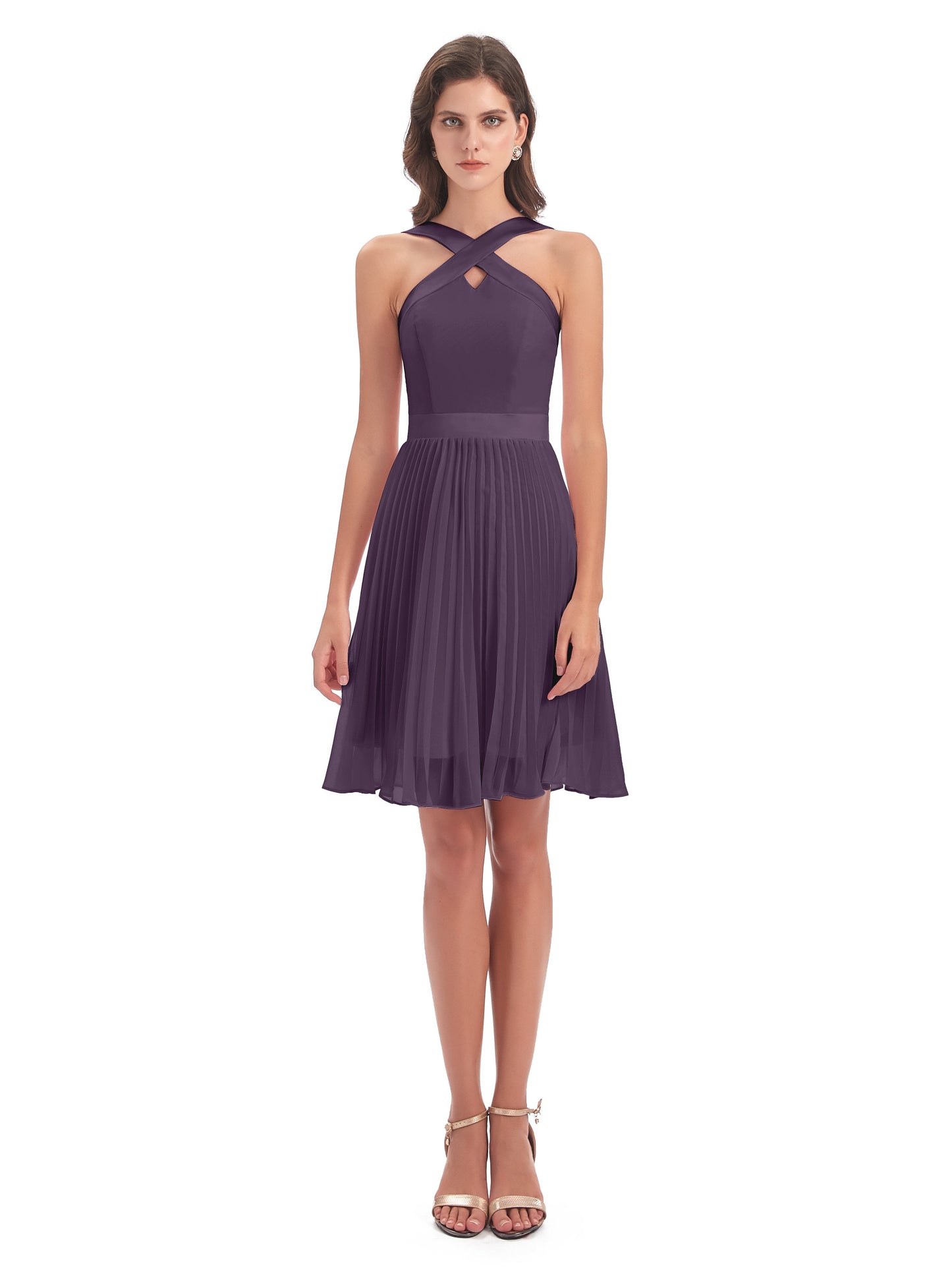 Alora Halter Chiffon Short Bridesmaid Dresses