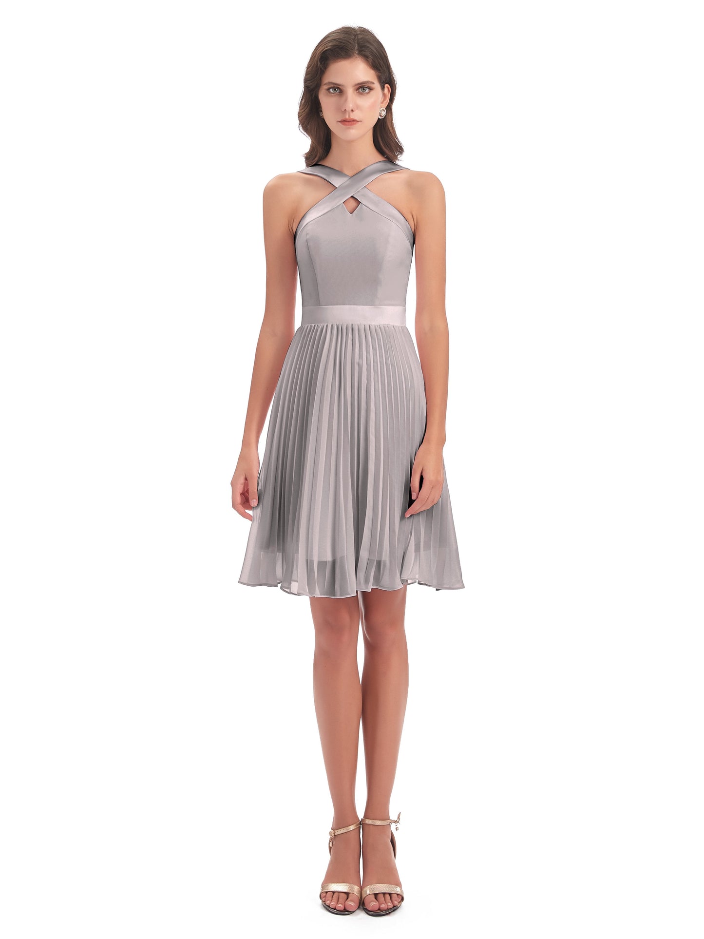 Alora Halter Chiffon Short Bridesmaid Dresses