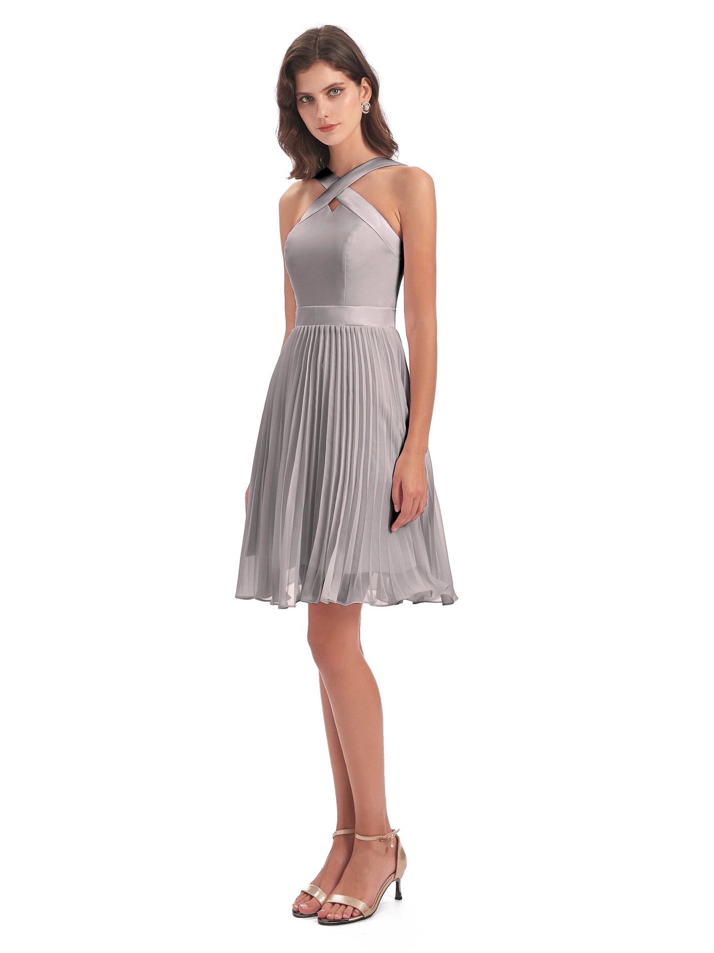 Alora Halter Chiffon Short Bridesmaid Dresses