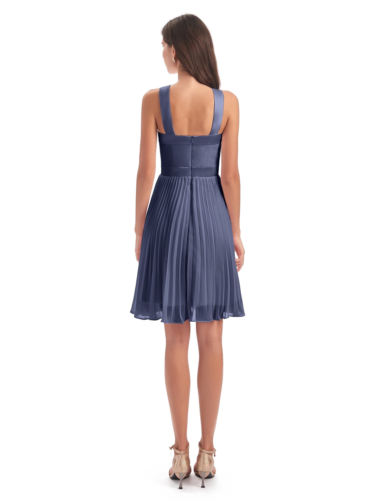 Alora Halter Chiffon Short Bridesmaid Dresses