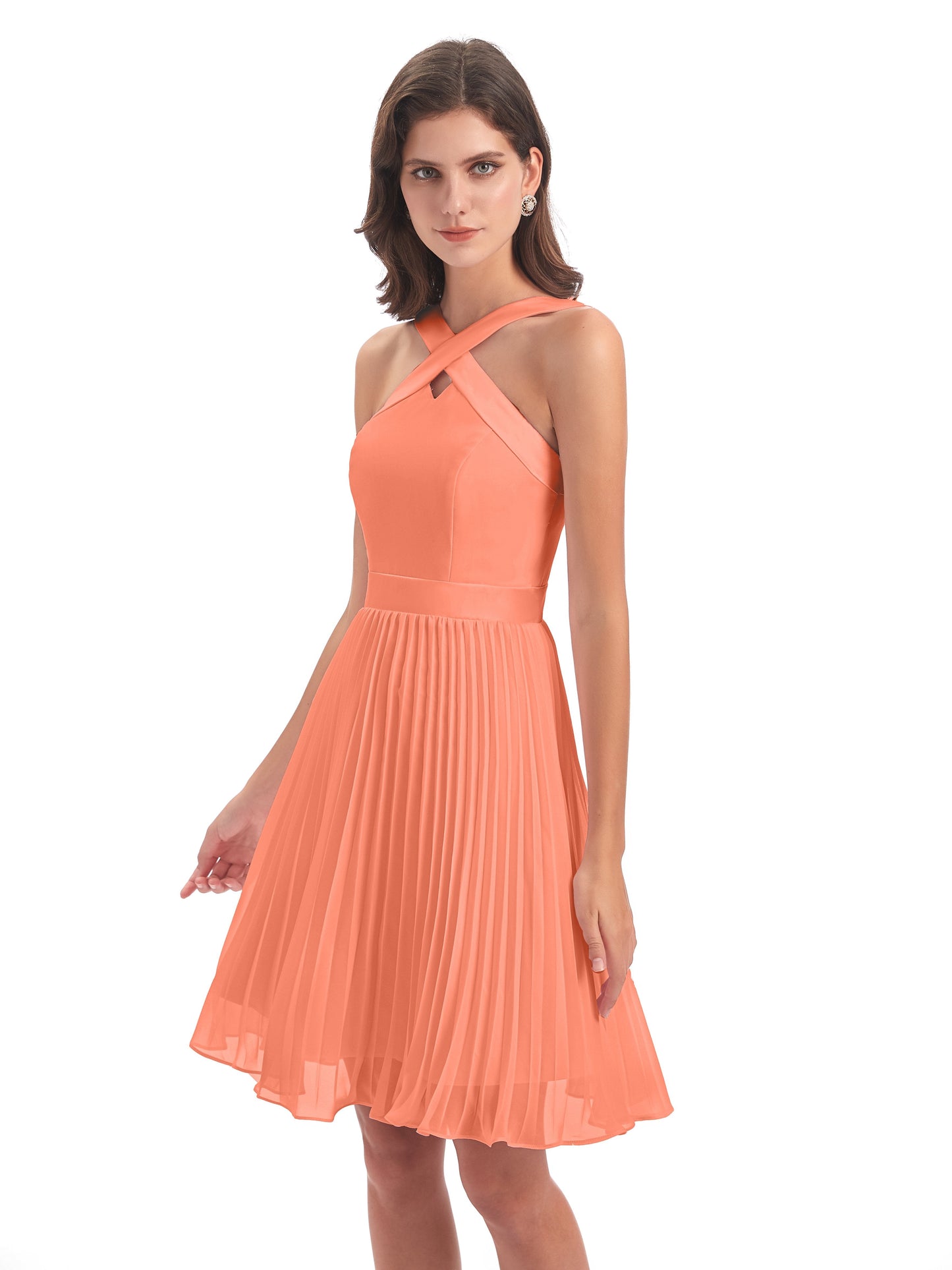 Alora Halter Chiffon Short Bridesmaid Dresses
