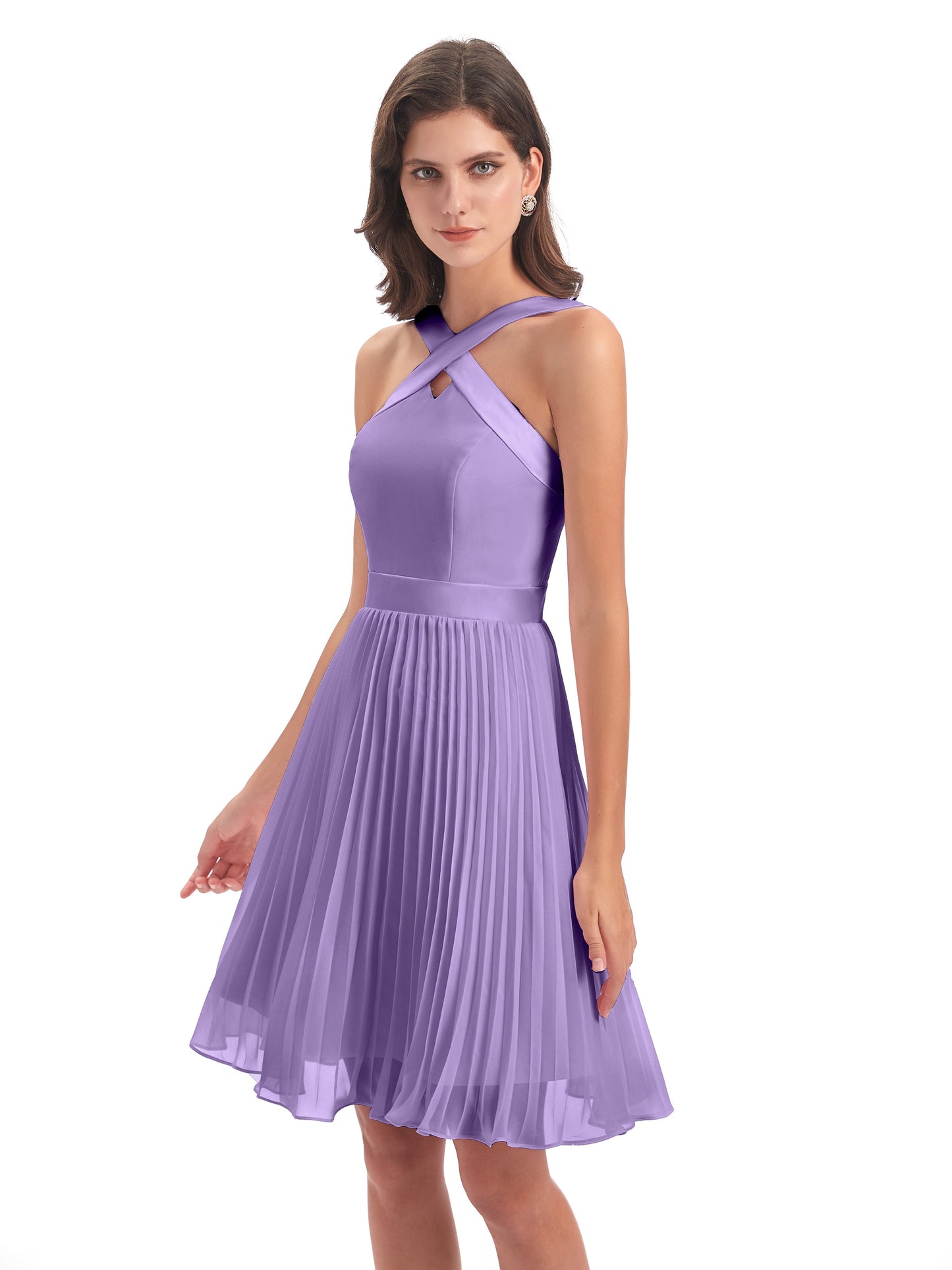 Alora Halter Chiffon Short Bridesmaid Dresses