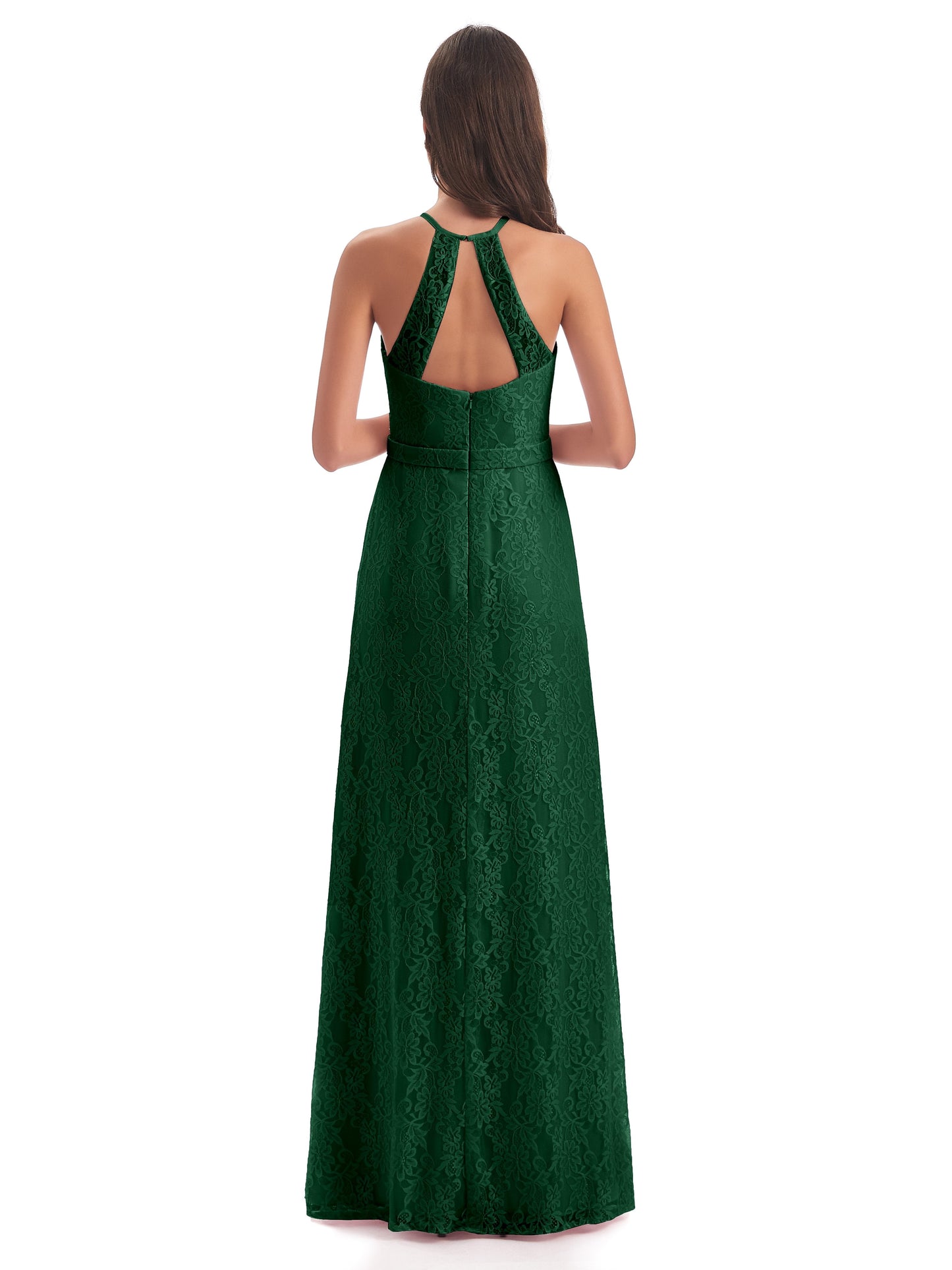 Anabelle Sheath Halter Lace Bridesmaid Dresses