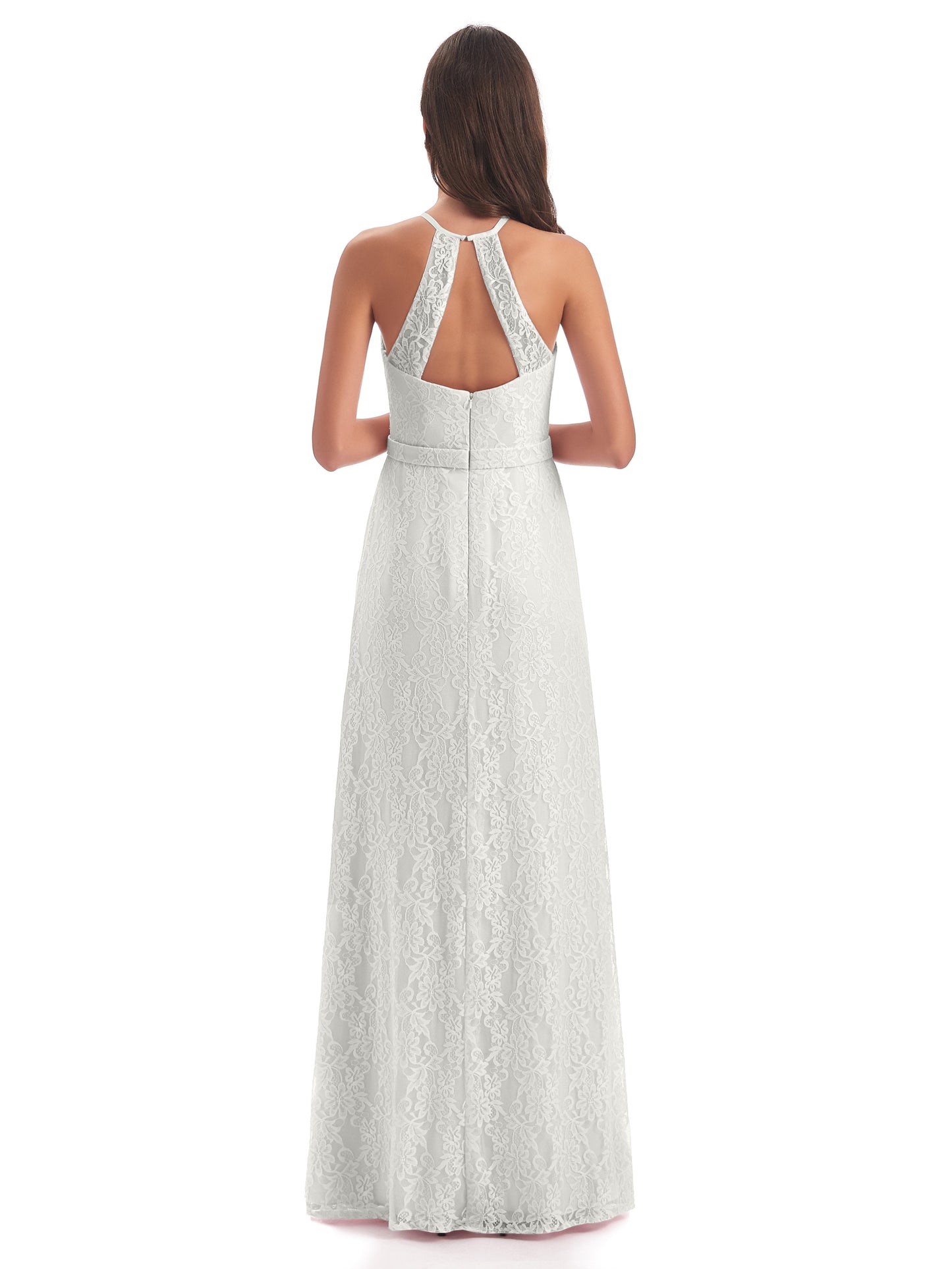 Anabelle Sheath Halter Lace Bridesmaid Dresses