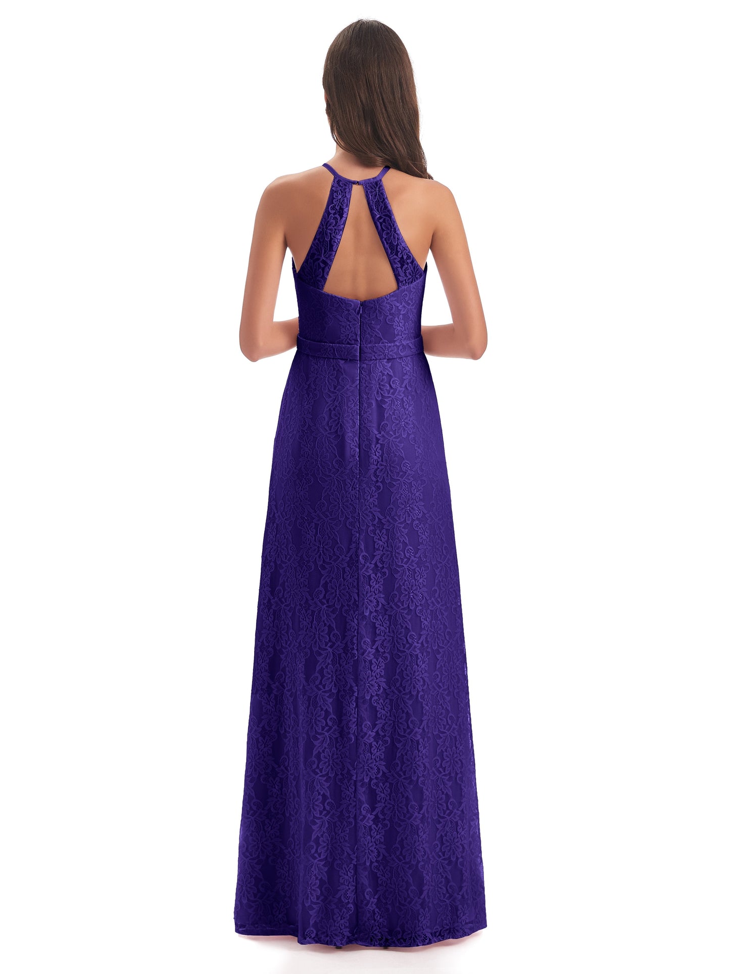 Anabelle Sheath Halter Lace Bridesmaid Dresses