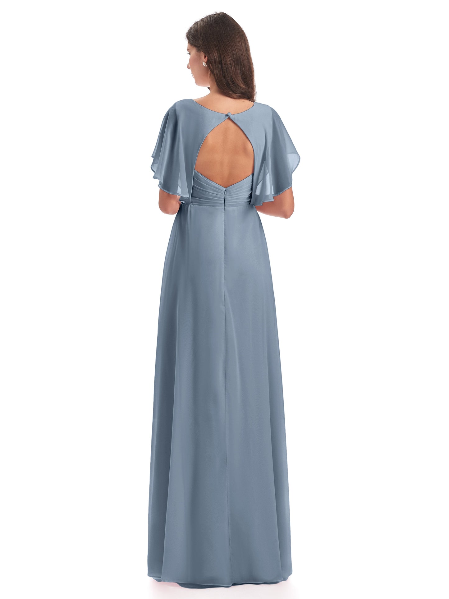 Aria V-Neck Short Sleeves Chiffon Bridesmaid Dresses