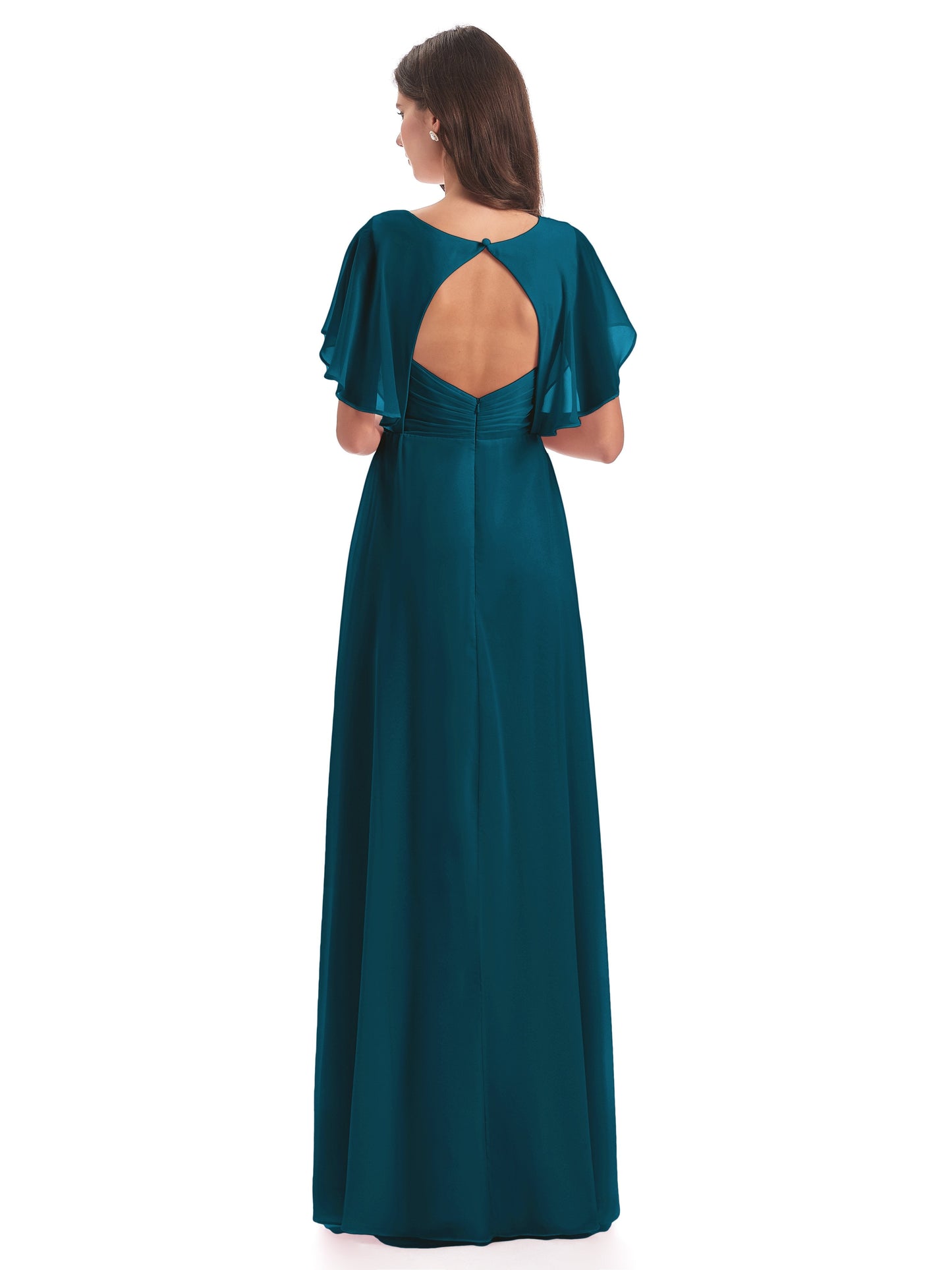 Aria V-Neck Short Sleeves Chiffon Bridesmaid Dresses