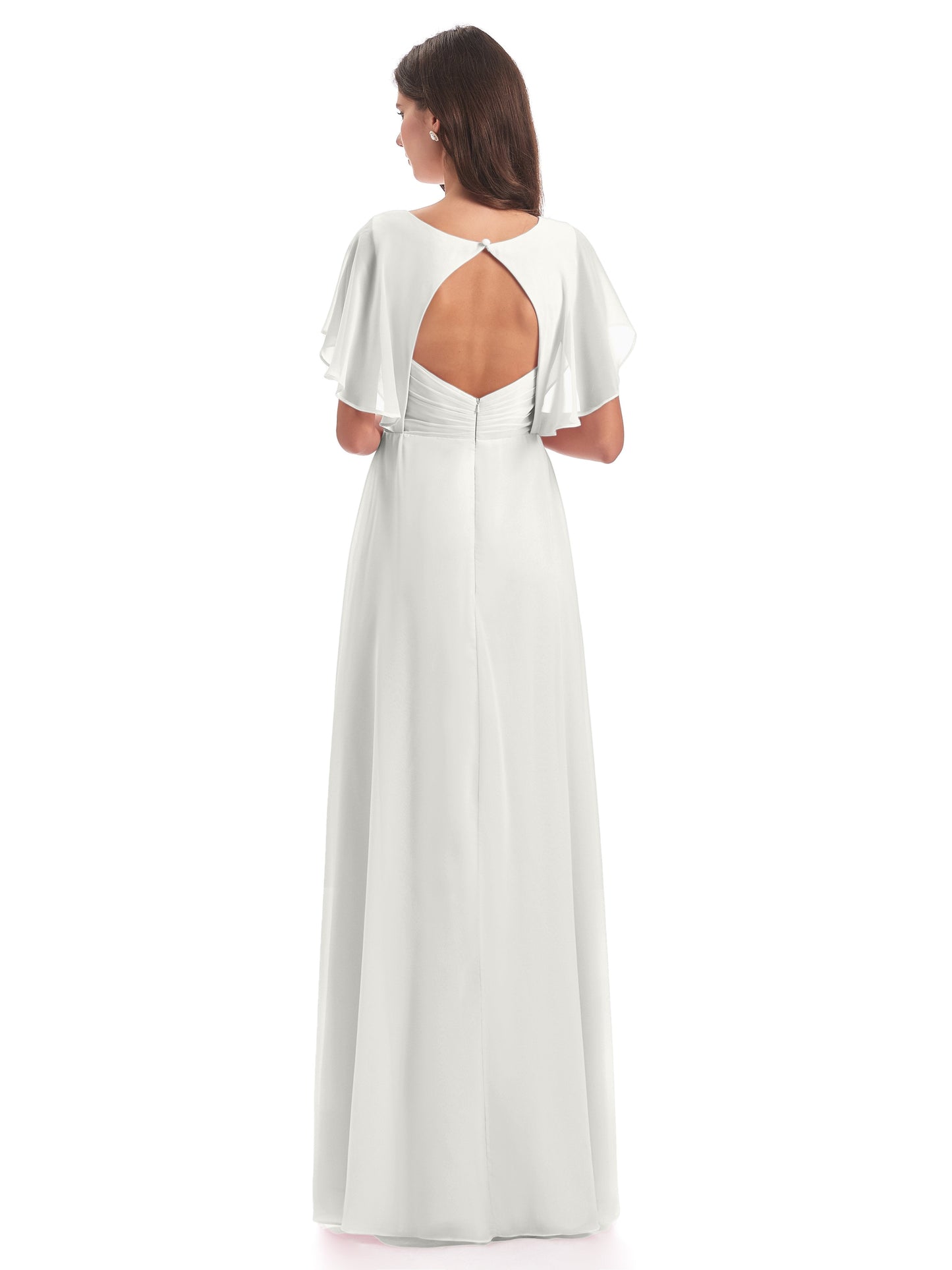 Aria V-Neck Short Sleeves Chiffon Bridesmaid Dresses