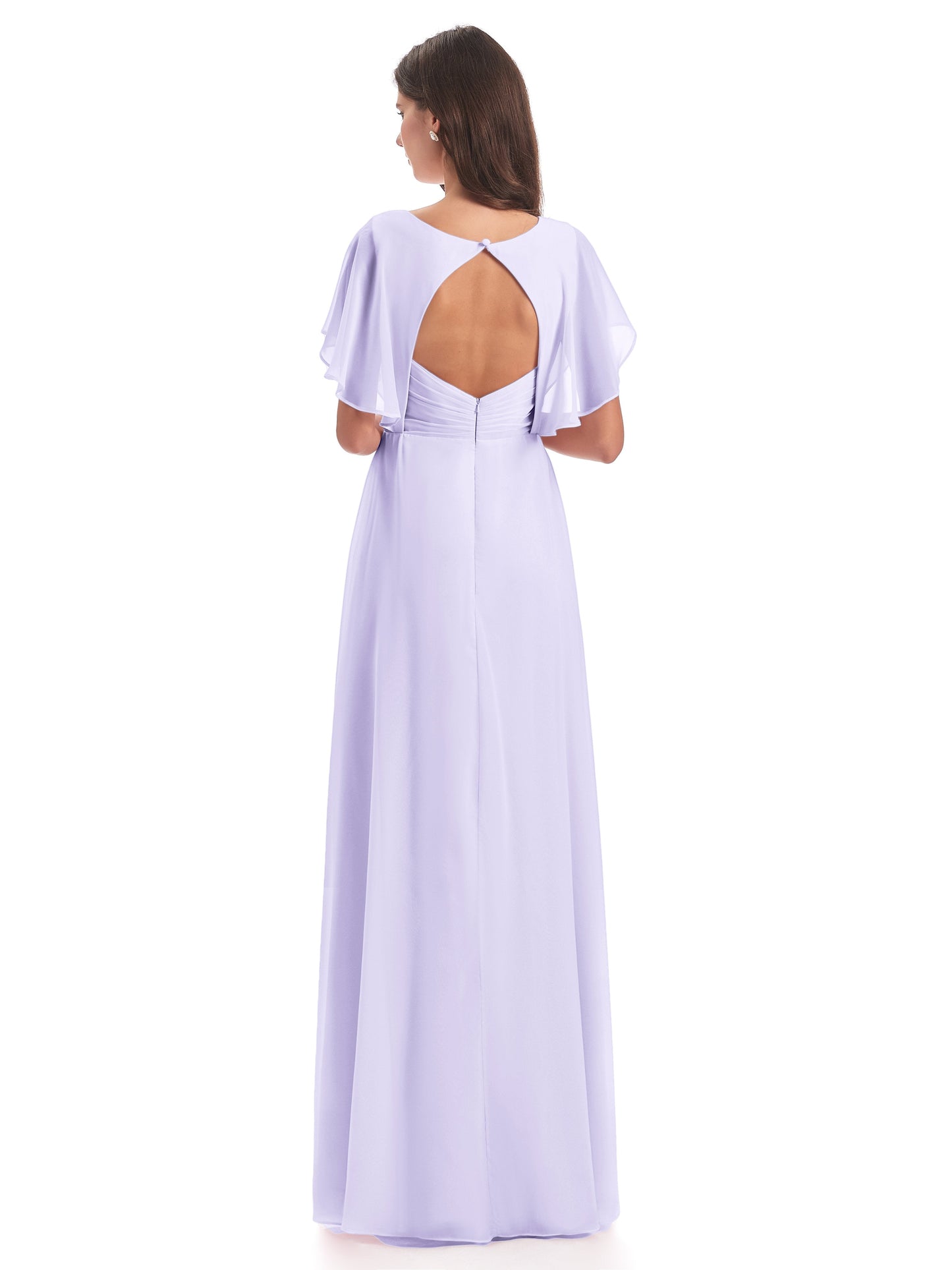 Aria V-Neck Short Sleeves Chiffon Bridesmaid Dresses