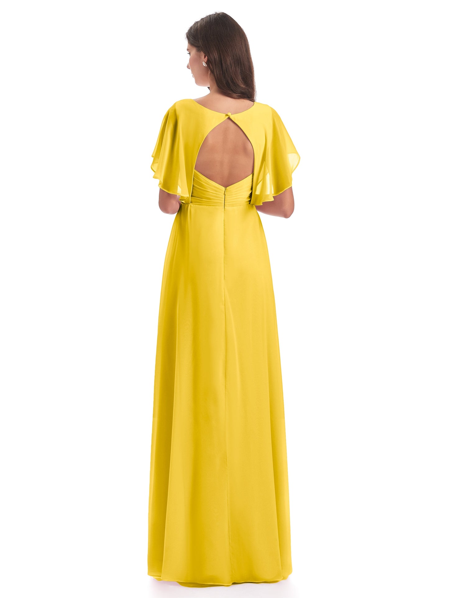 Aria V-Neck Short Sleeves Chiffon Bridesmaid Dresses
