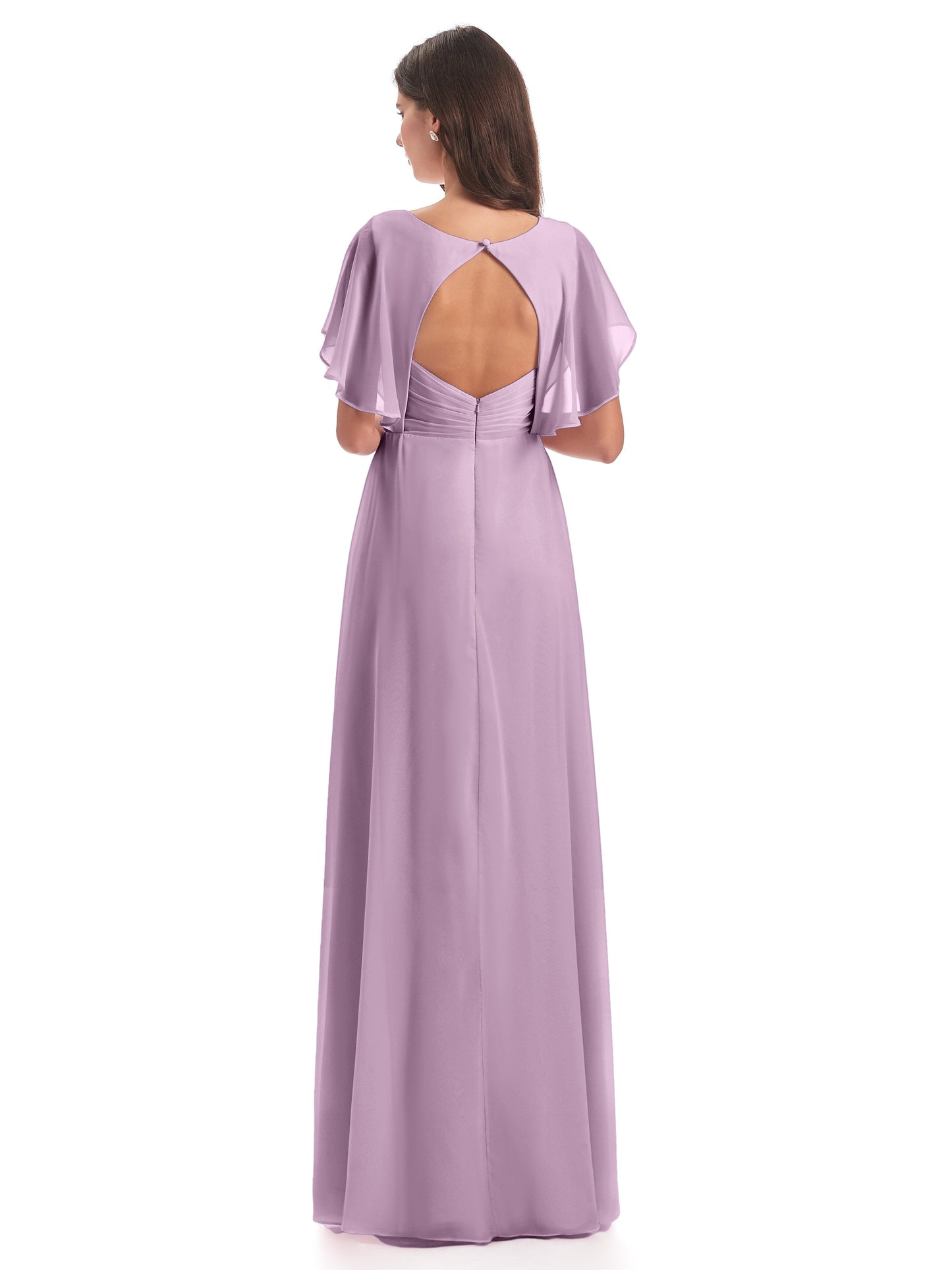 Aria V-Neck Short Sleeves Chiffon Bridesmaid Dresses