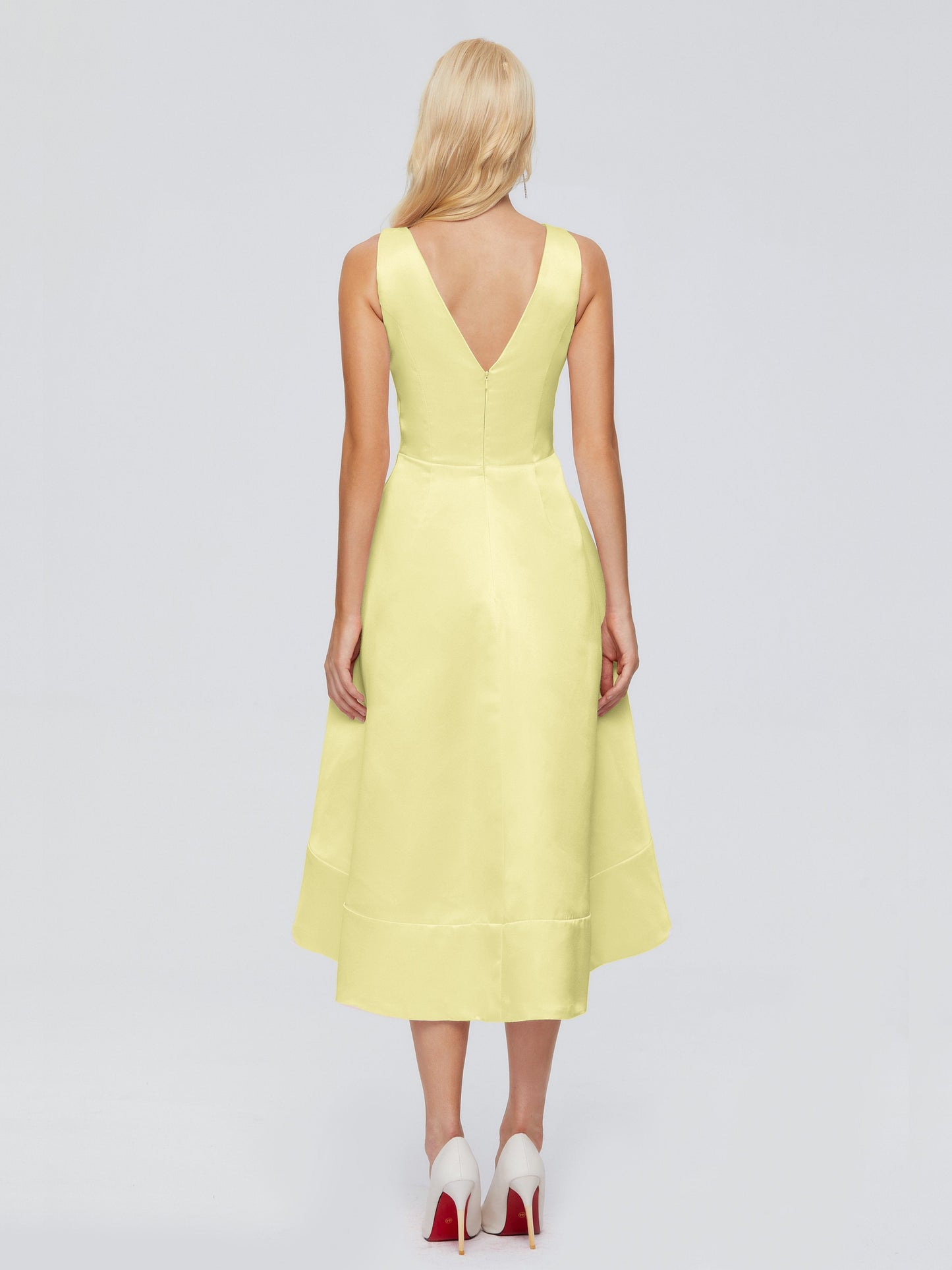 Ashley Straps Knee-length Satin Bridesmaid Dress