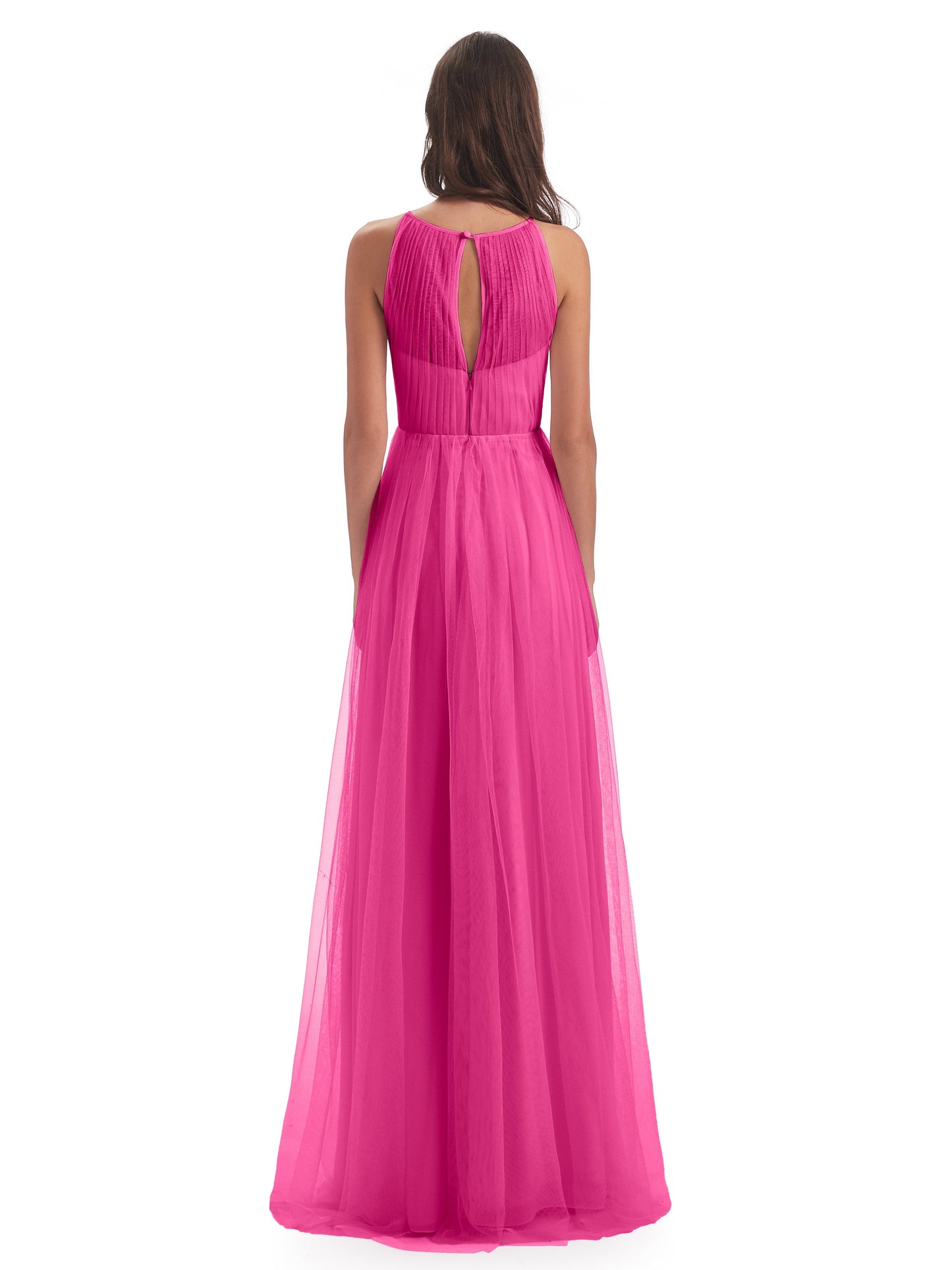 Carla Floor Length Halter Tulle Bridesmaid Dresses