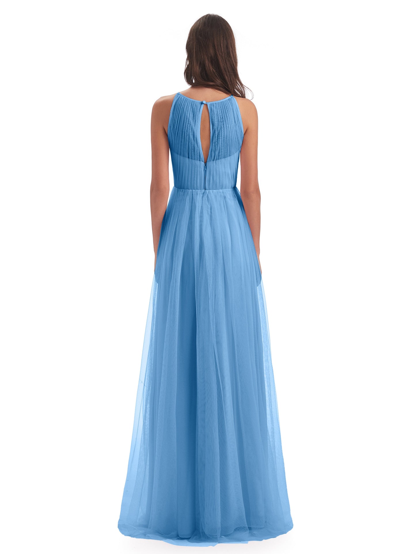 Carla Floor Length Halter Tulle Bridesmaid Dresses