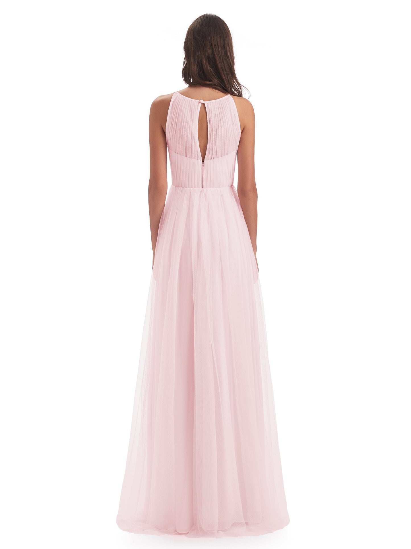 Carla Floor Length Halter Tulle Bridesmaid Dresses