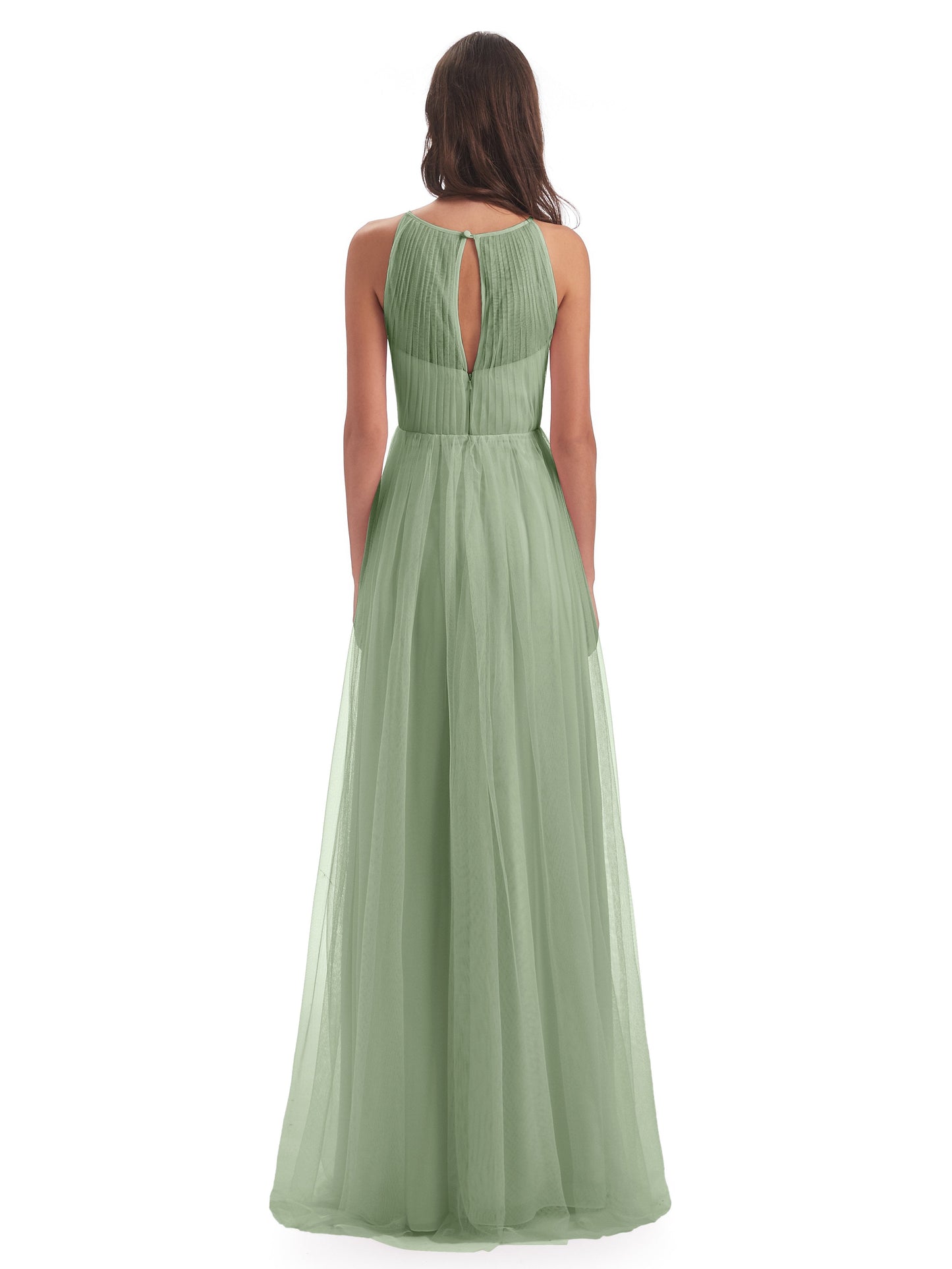 Carla Floor Length Halter Tulle Bridesmaid Dresses