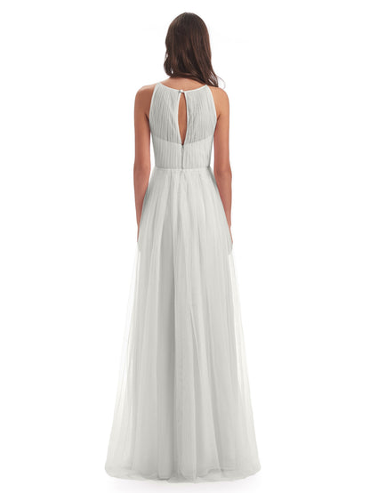 Carla Floor Length Halter Tulle Bridesmaid Dresses