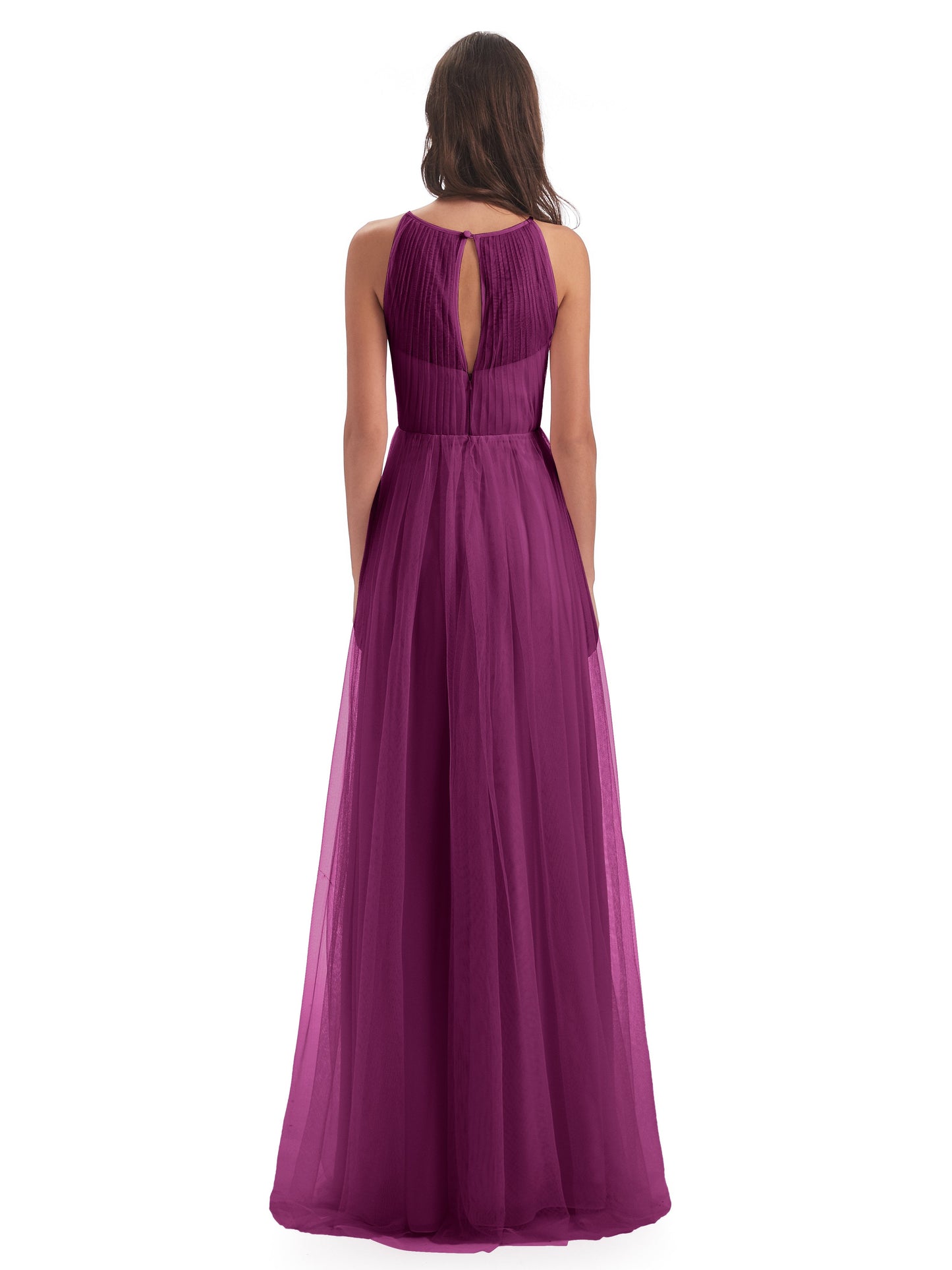 Carla Floor Length Halter Tulle Bridesmaid Dresses