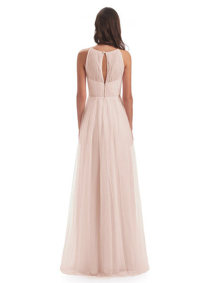 Carla Floor Length Halter Tulle Bridesmaid Dresses