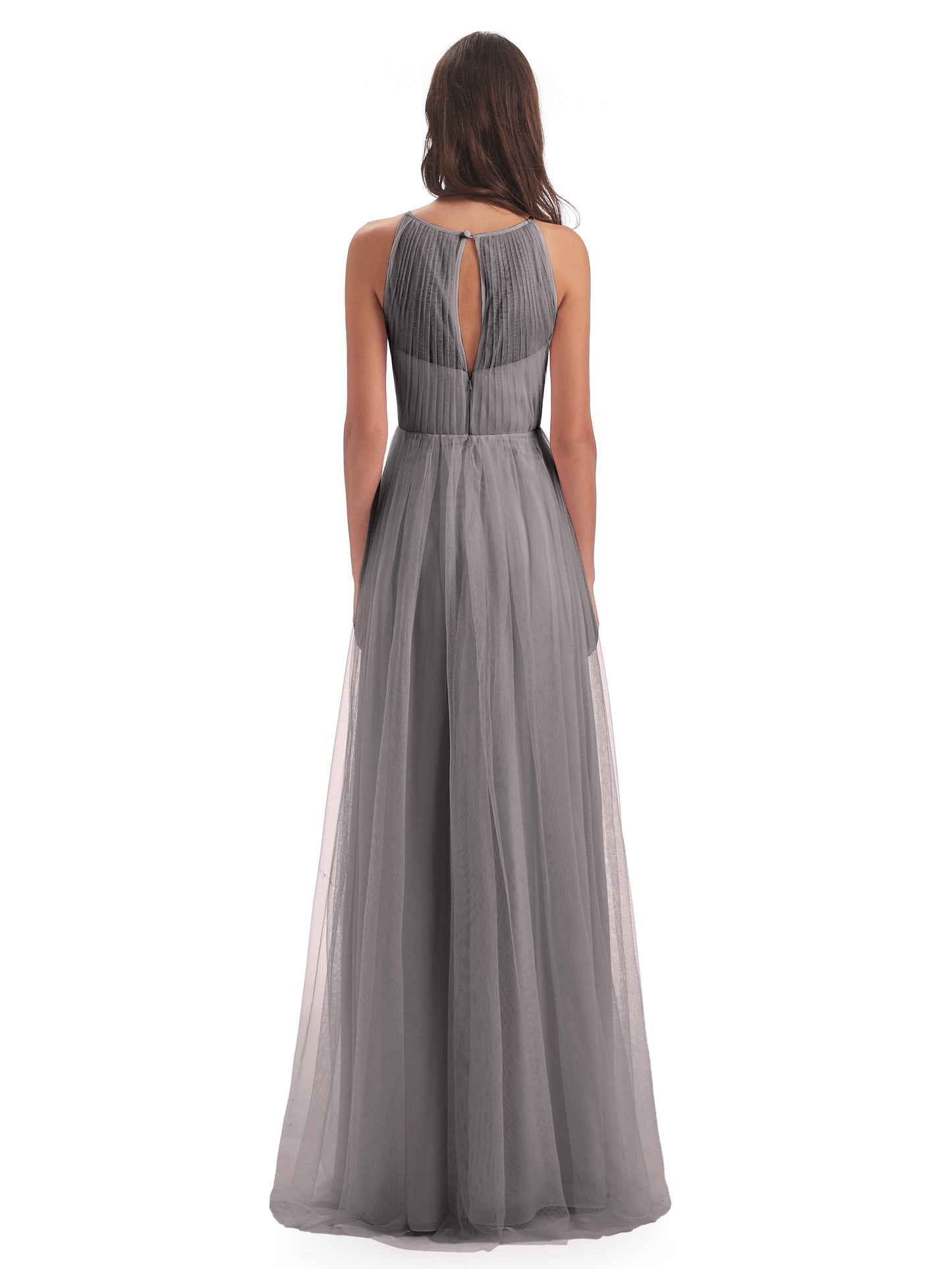 Carla Floor Length Halter Tulle Bridesmaid Dresses