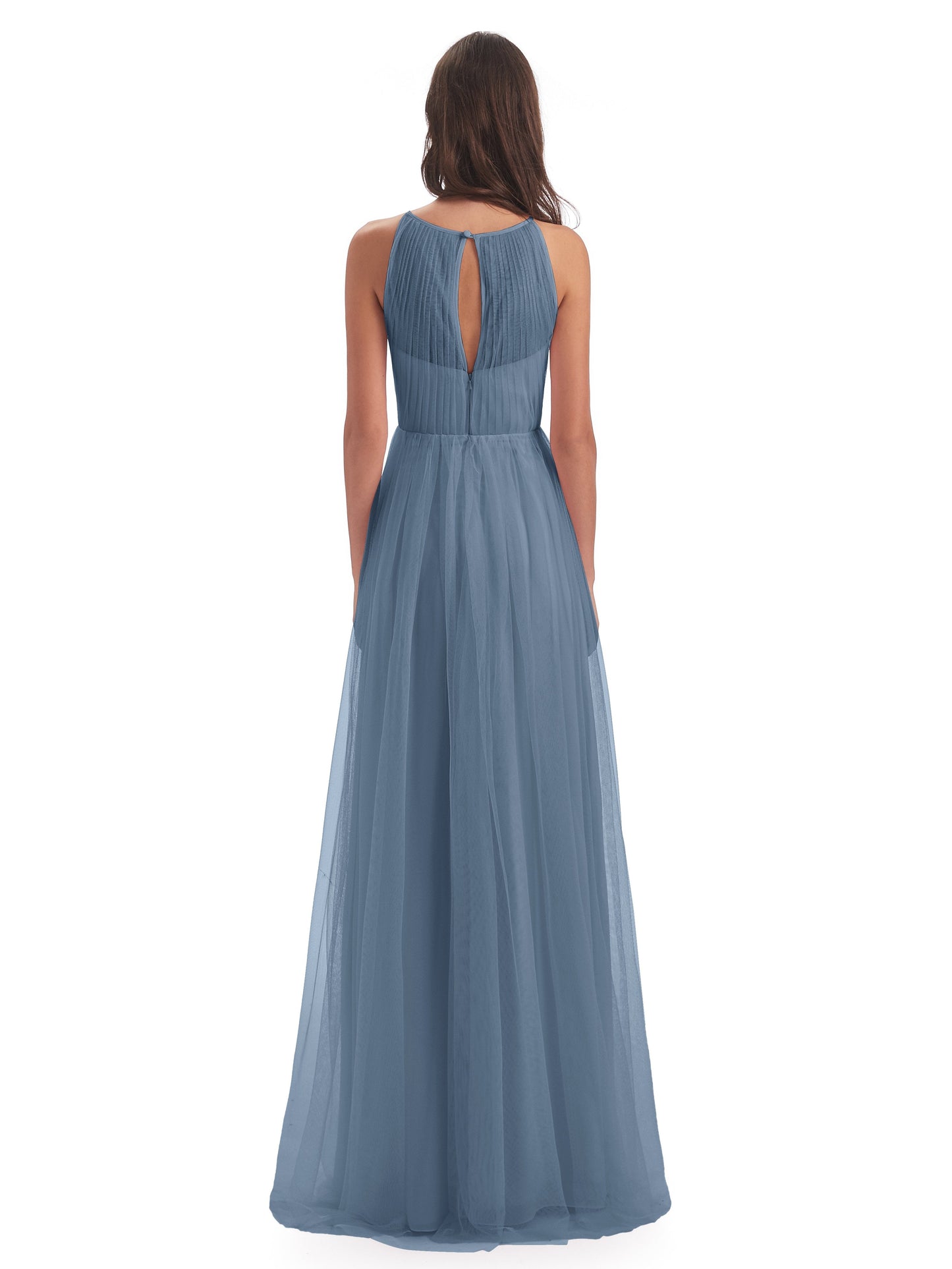 Carla Floor Length Halter Tulle Bridesmaid Dresses