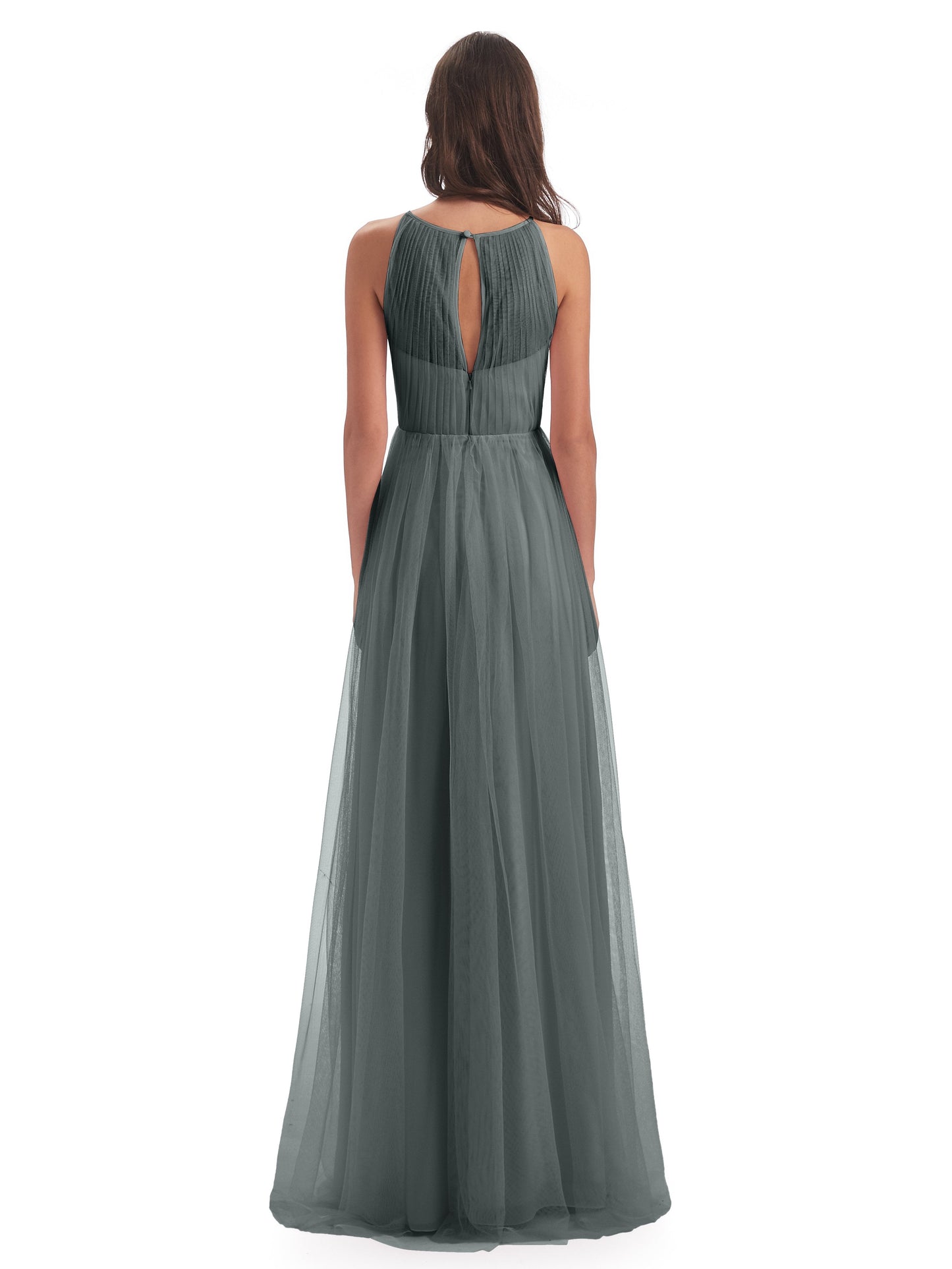 Carla Floor Length Halter Tulle Bridesmaid Dresses