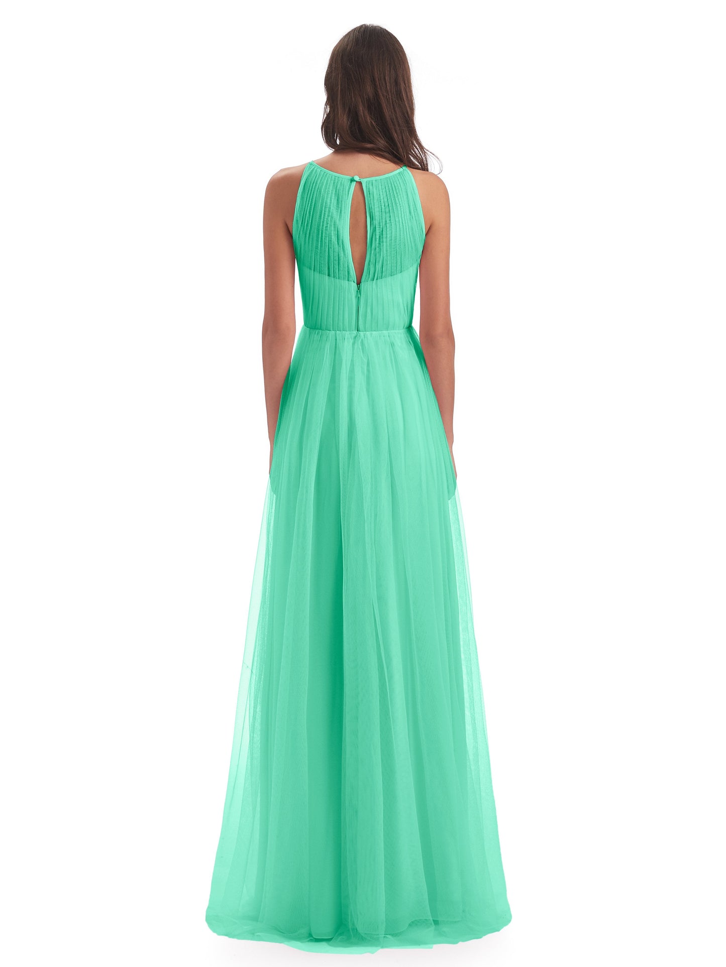 Carla Floor Length Halter Tulle Bridesmaid Dresses