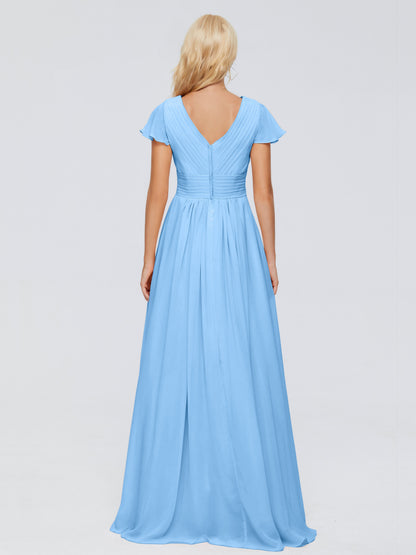Charlie A-line V Neck Chiffon Bridesmaid Dresses