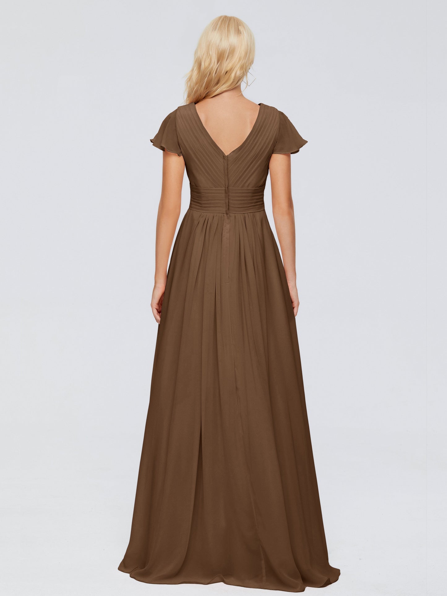 Charlie A-line V Neck Chiffon Bridesmaid Dresses