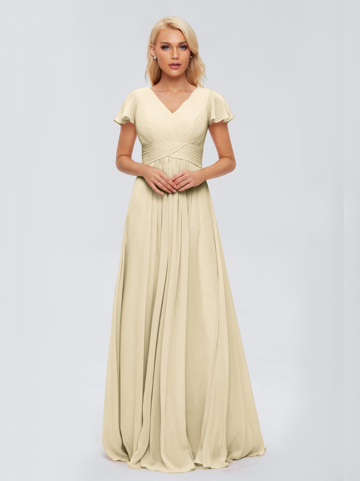 Charlie A-line V Neck Chiffon Bridesmaid Dresses