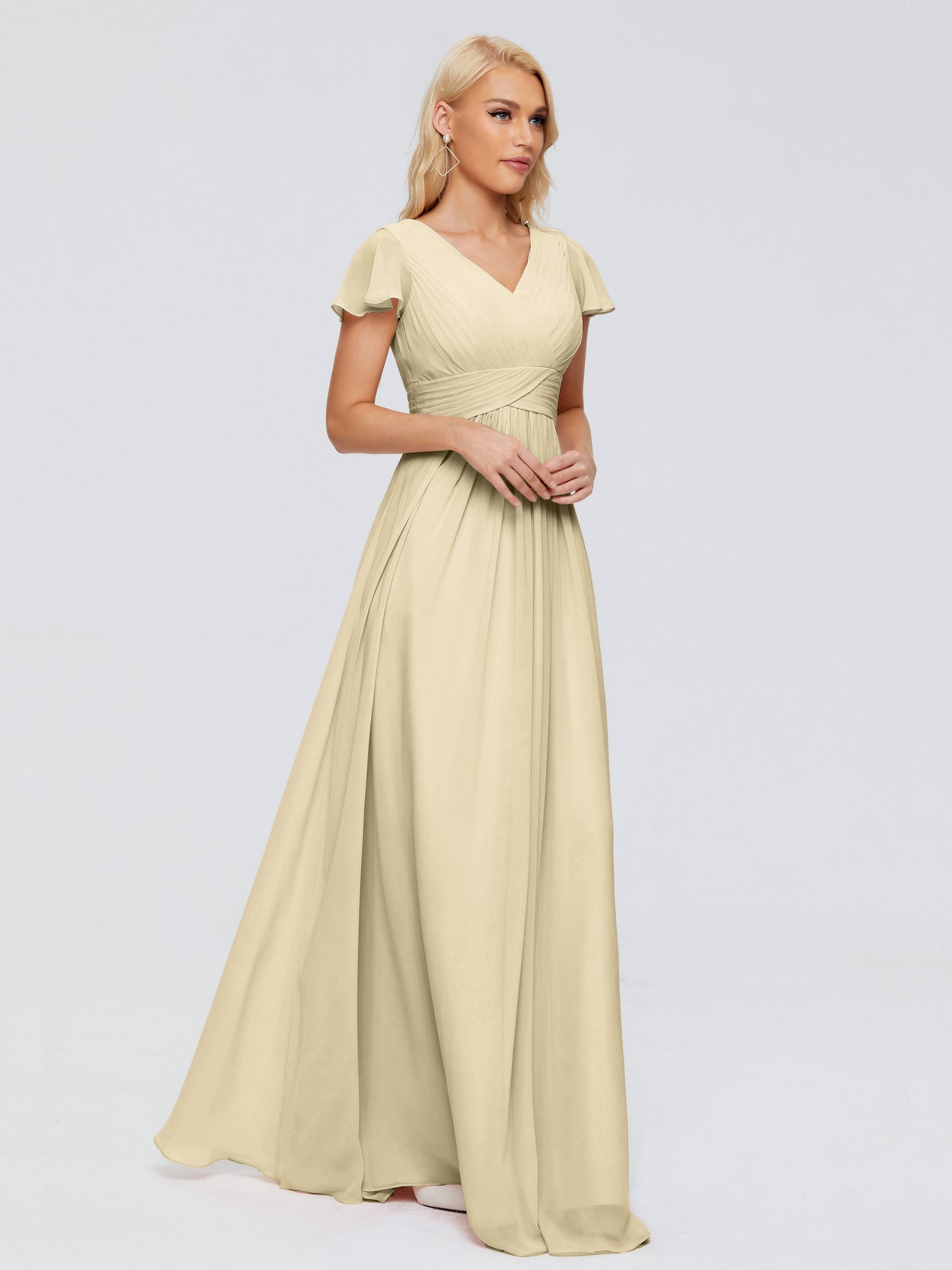 Charlie A-line V Neck Chiffon Bridesmaid Dresses