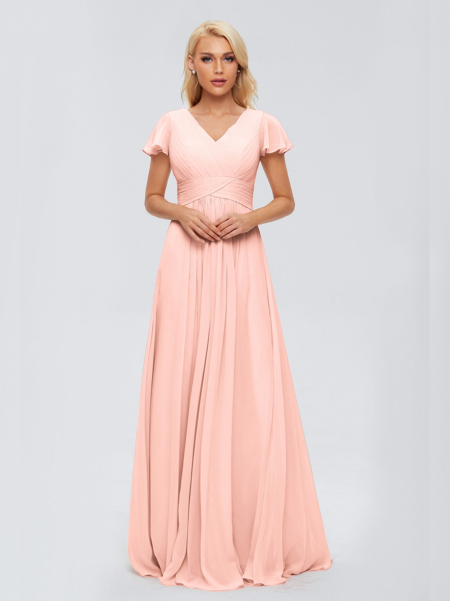 Charlie A-line V Neck Chiffon Bridesmaid Dresses