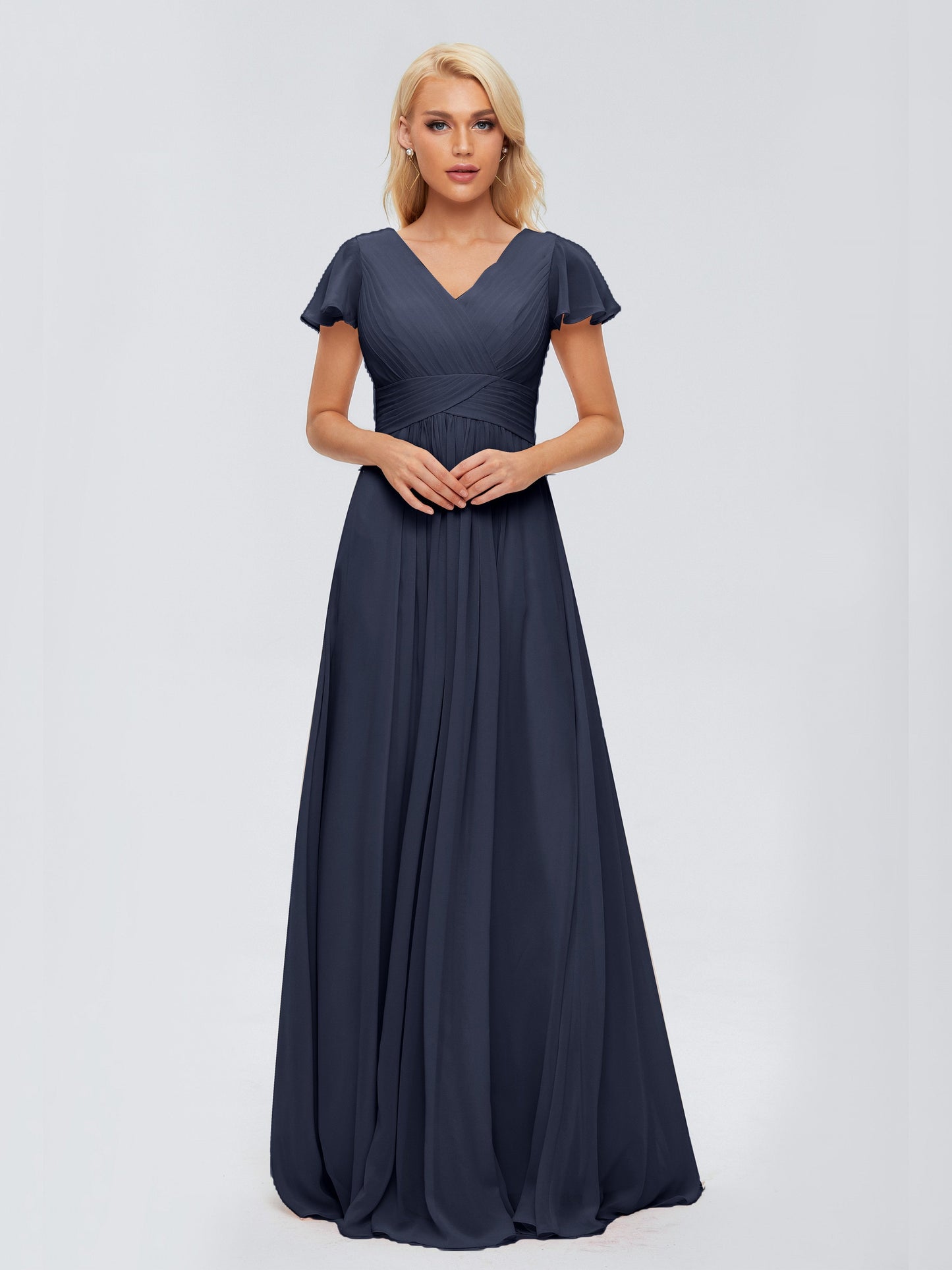 Charlie A-line V Neck Chiffon Bridesmaid Dresses