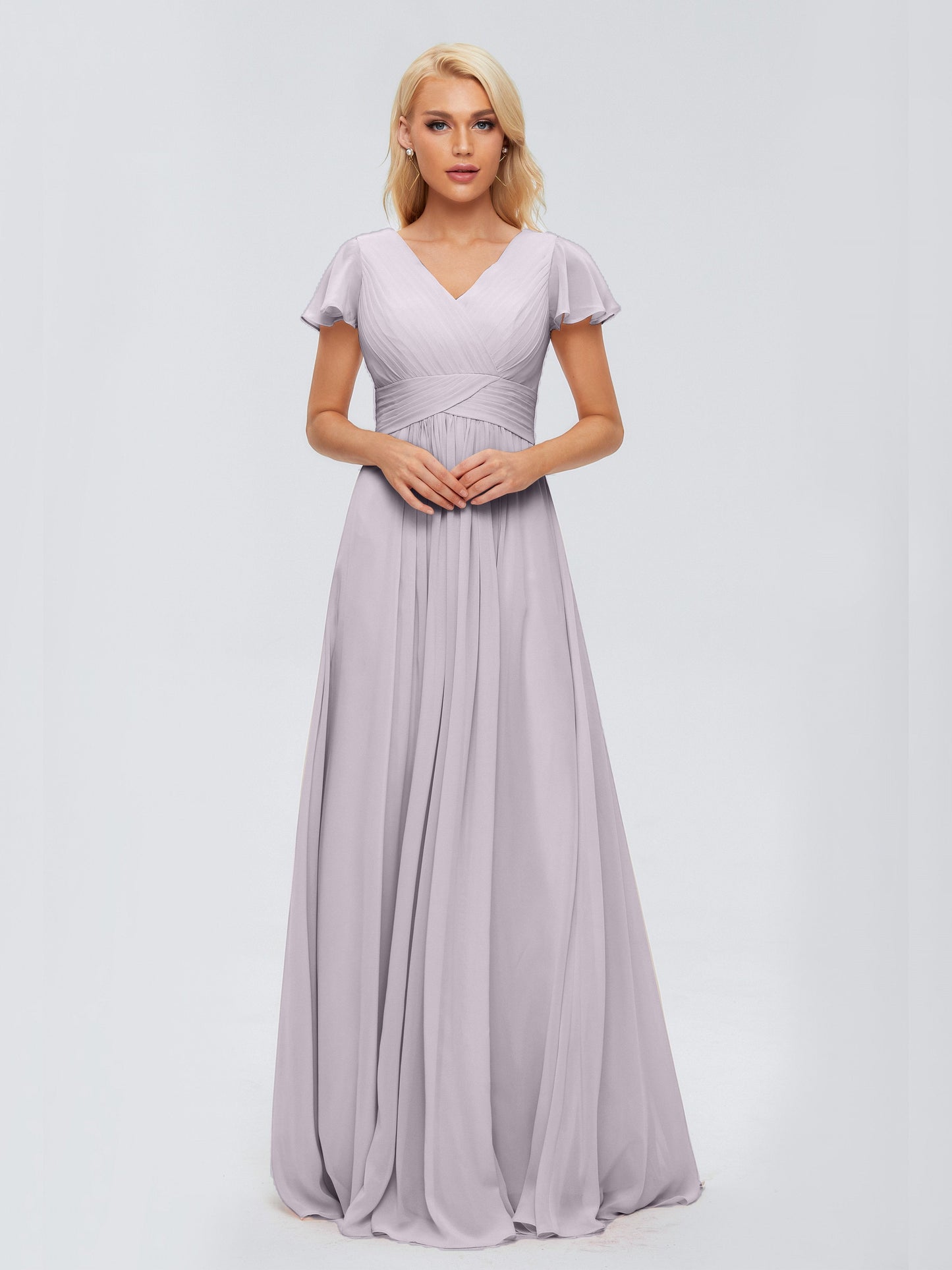 Charlie A-line V Neck Chiffon Bridesmaid Dresses